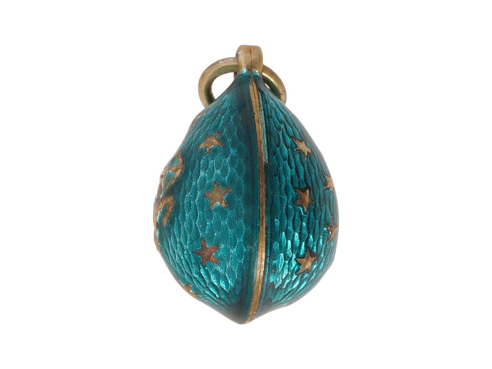 RUSSIAN SILVER GUILLOCHE ENAMEL EASTER EGG PENDANT - 4