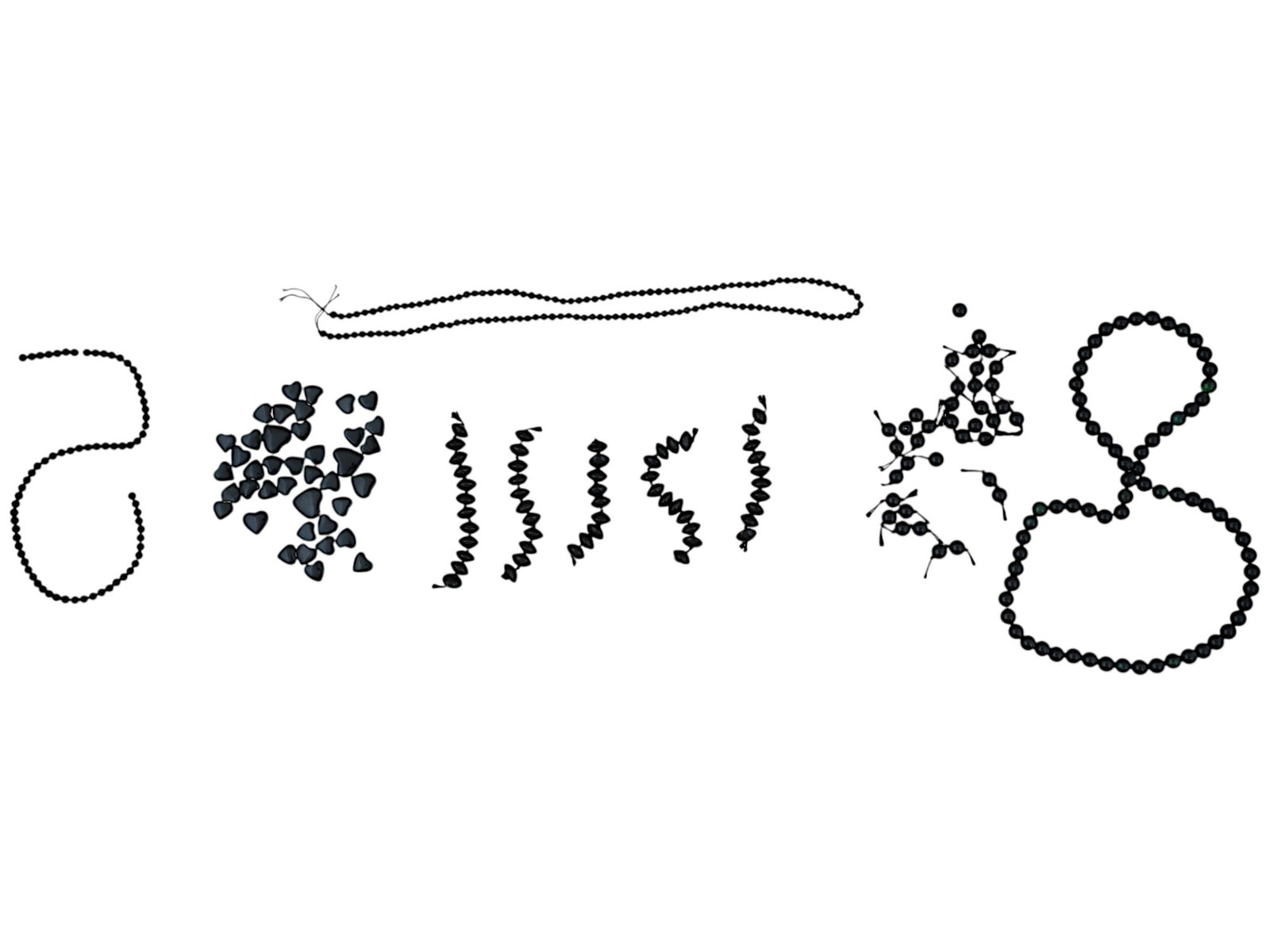 BEADED THREAD NECKLACES MADE OF BLACK ONYX (1 of 5)