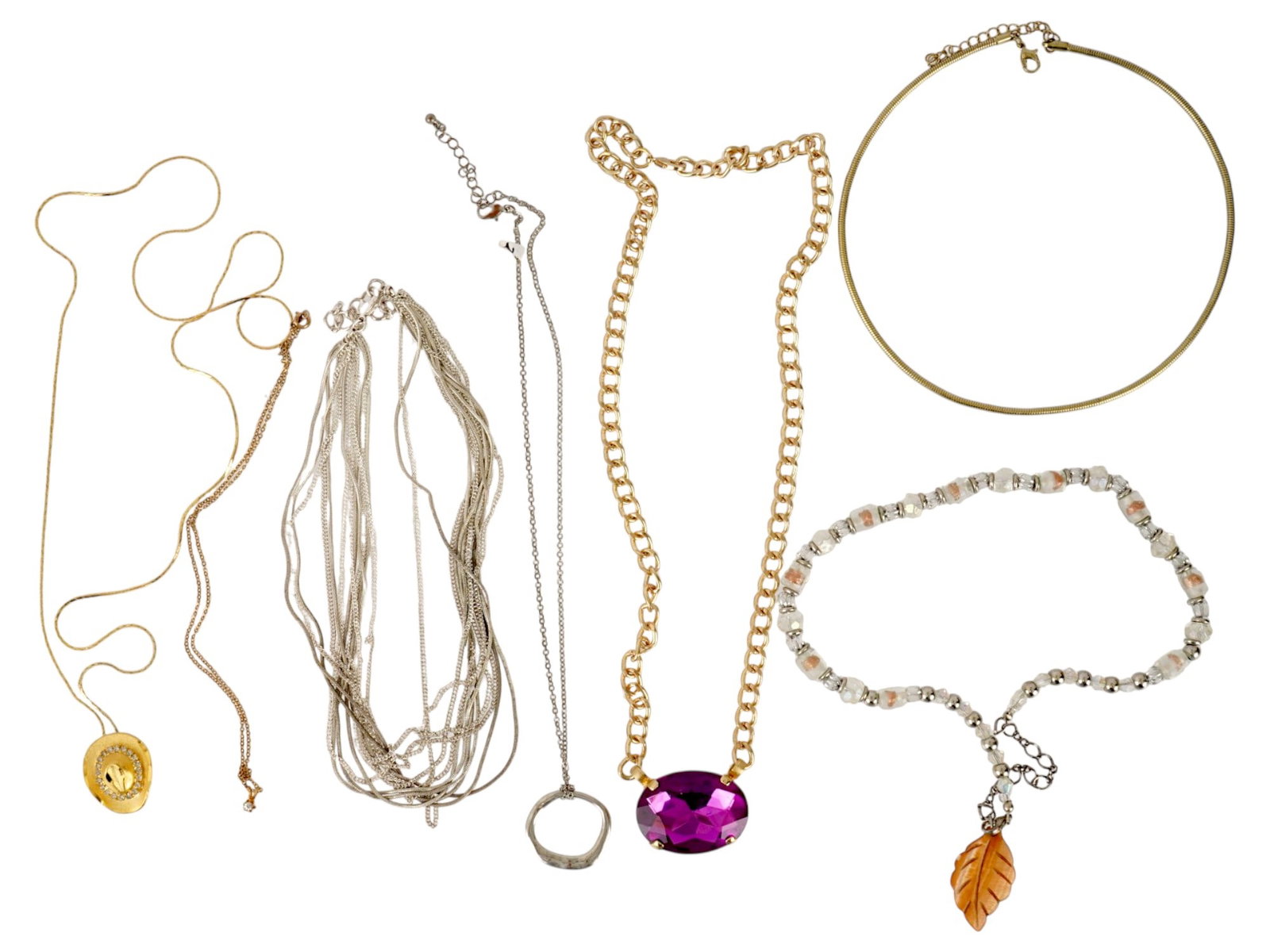LOT OF VINTAGE LADIES COSTUME JEWELRY NECKLACES (1 of 7)