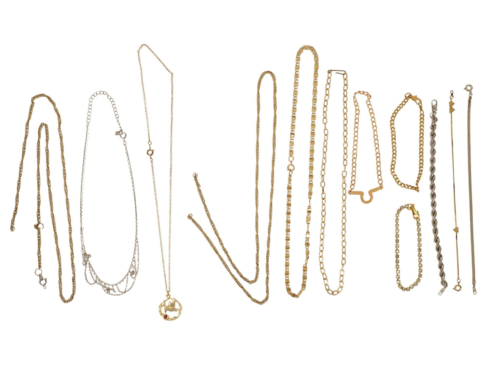 COLLECTION OF COSTUME JEWELRY NECKLACES BRACELETS (1 of 9)