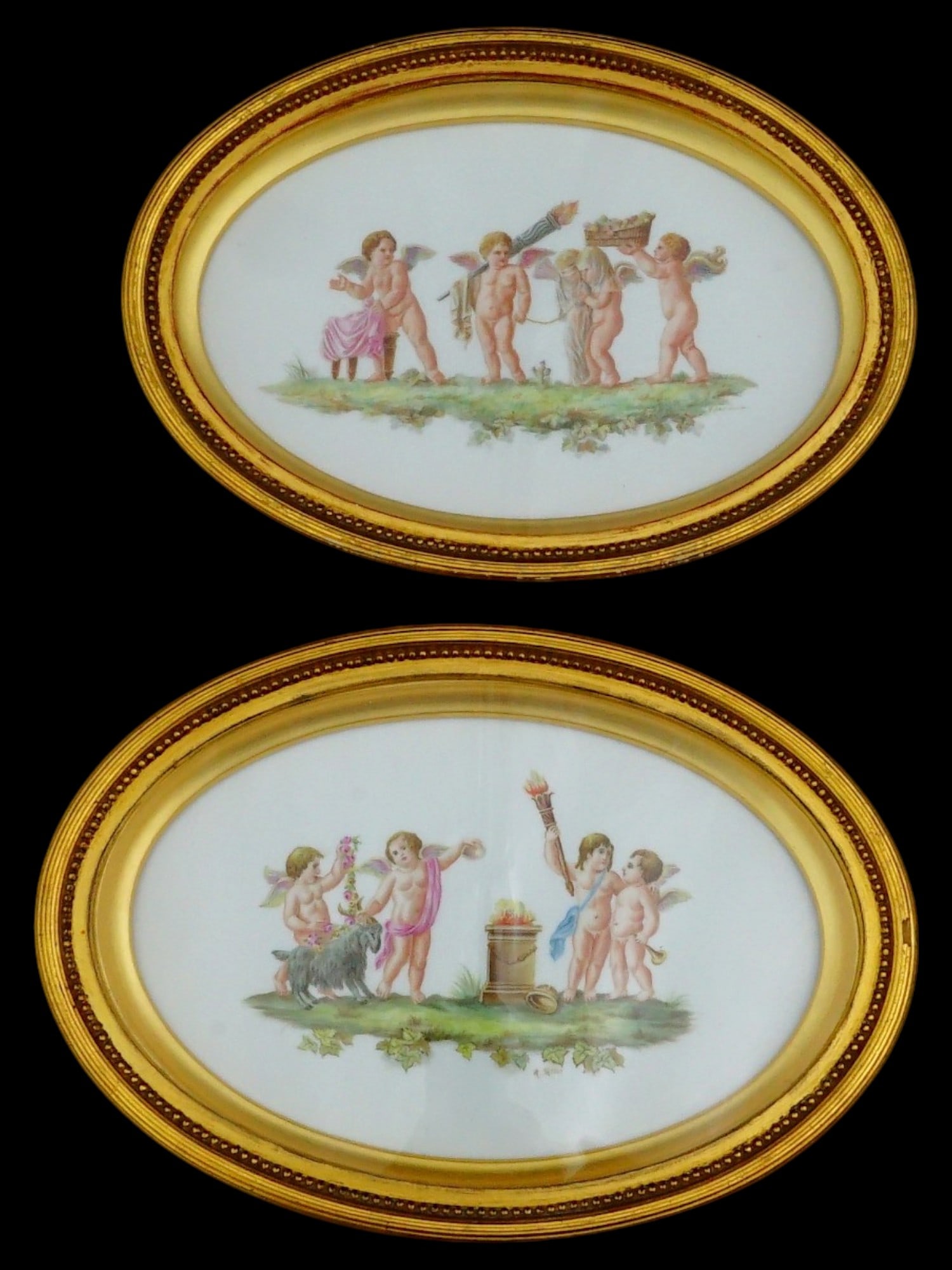 PAIR OF ANTIQUE PORCELAIN PLAQUES BY WEDGWOOD (1 of 10)