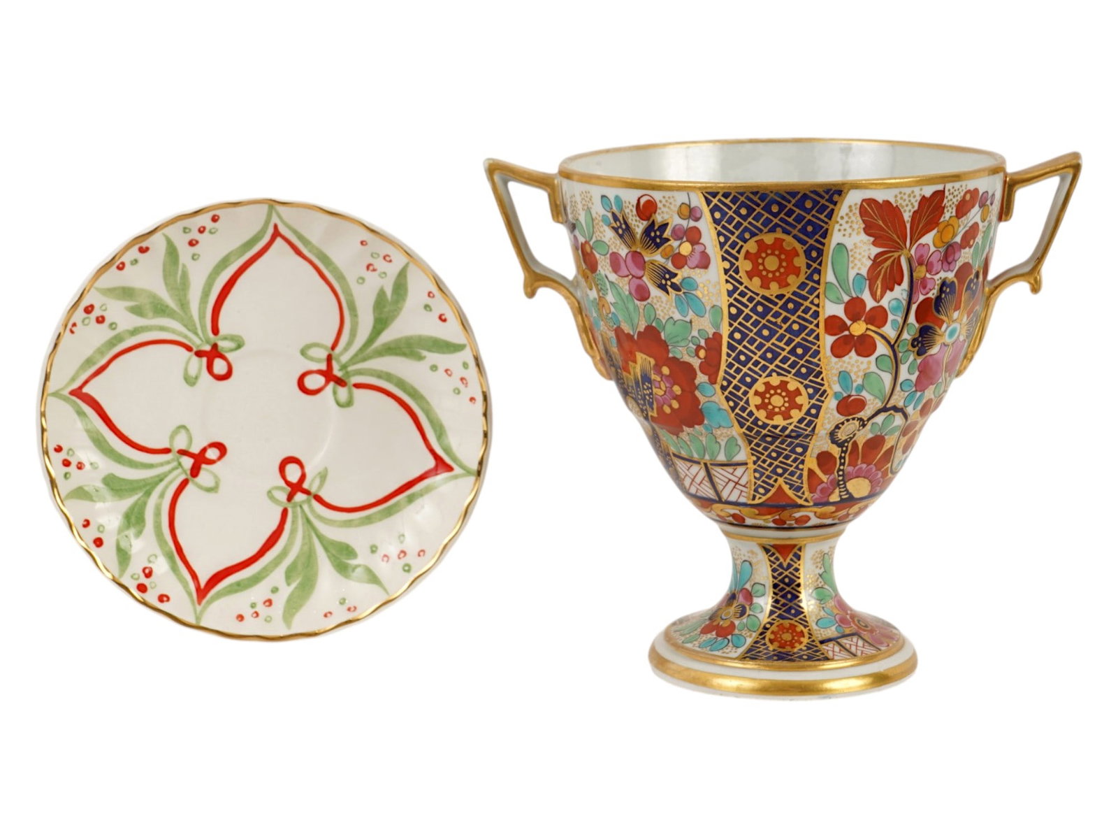 TWO VINTAGE PORCELAIN IMARI CUP AND ITALIAN SAUCER (1 of 9)