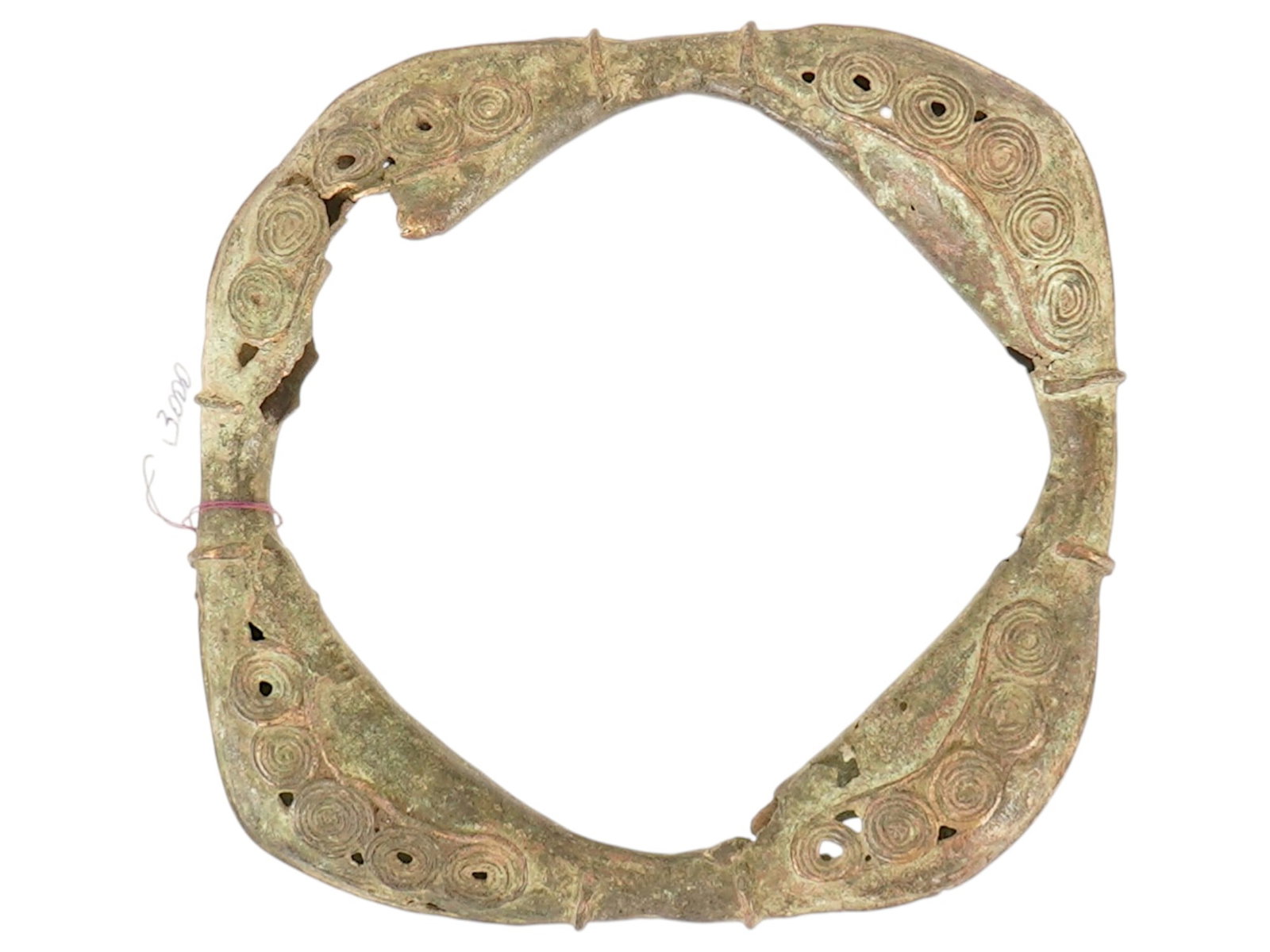 AFRICAN ENGRAVED BRONZE ANKLE RATTLE BRACELET (1 of 7)