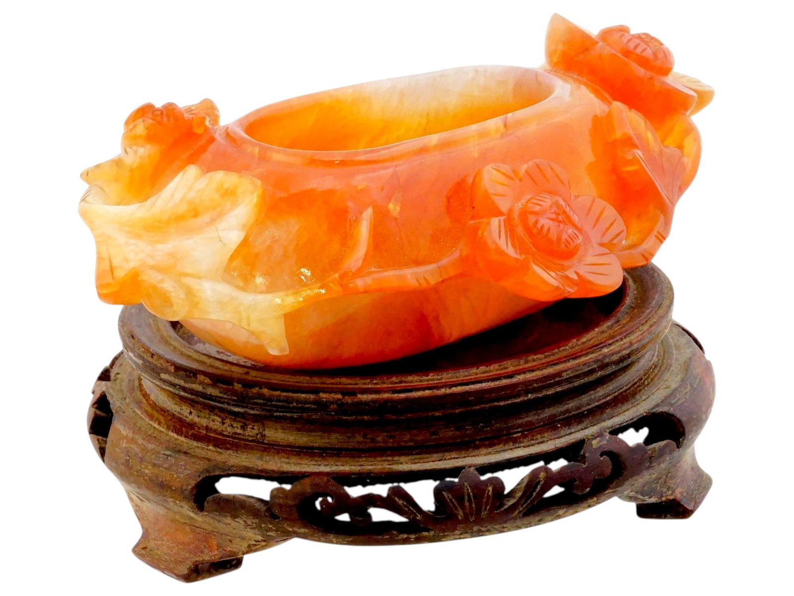 ANTIQUE CHINESE QING AGATE BRUSH WASHER WITH STAND (1 of 10)