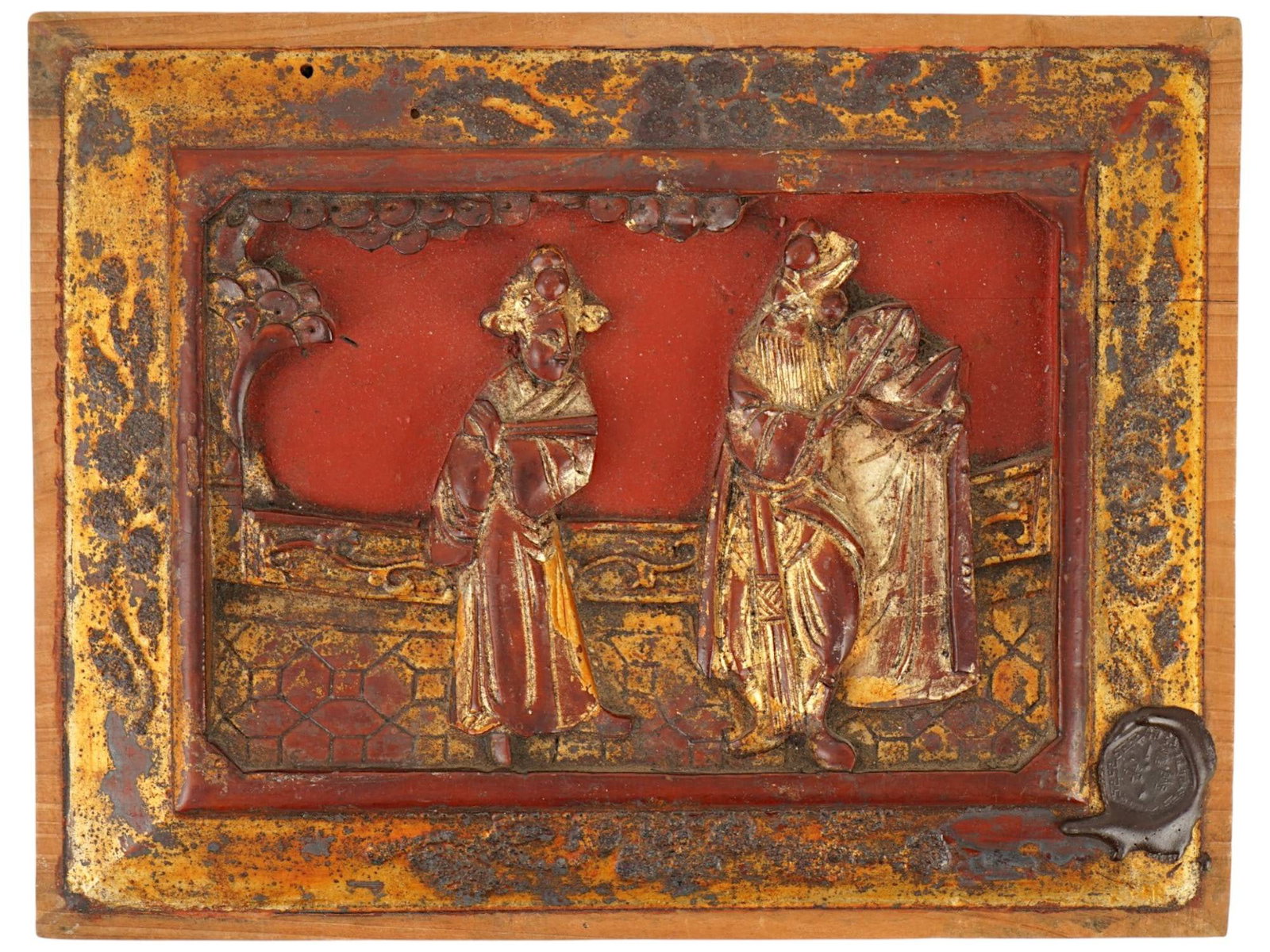 FIVE CHINESE DECORATIVE HAND PAINTED WALL PLAQUES - 4