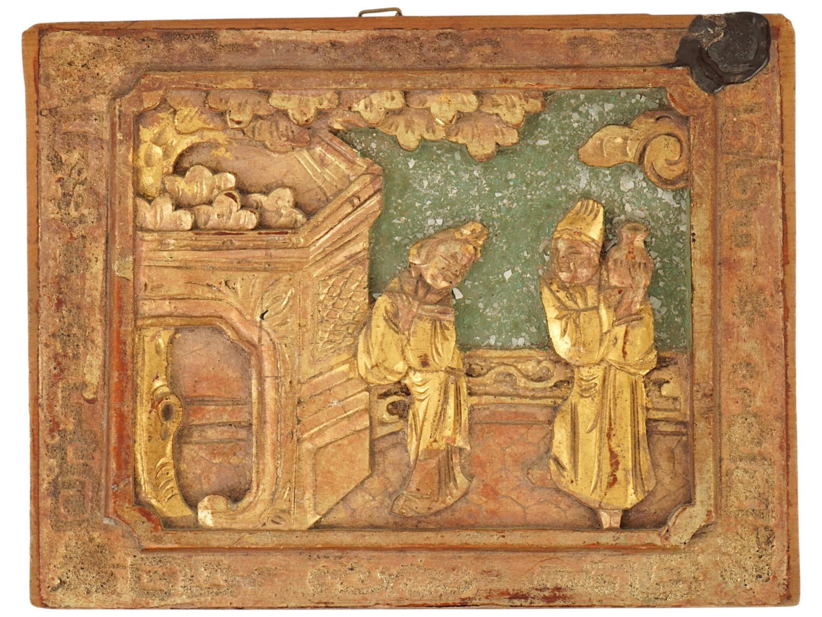 FIVE CHINESE DECORATIVE HAND PAINTED WALL PLAQUES - 6