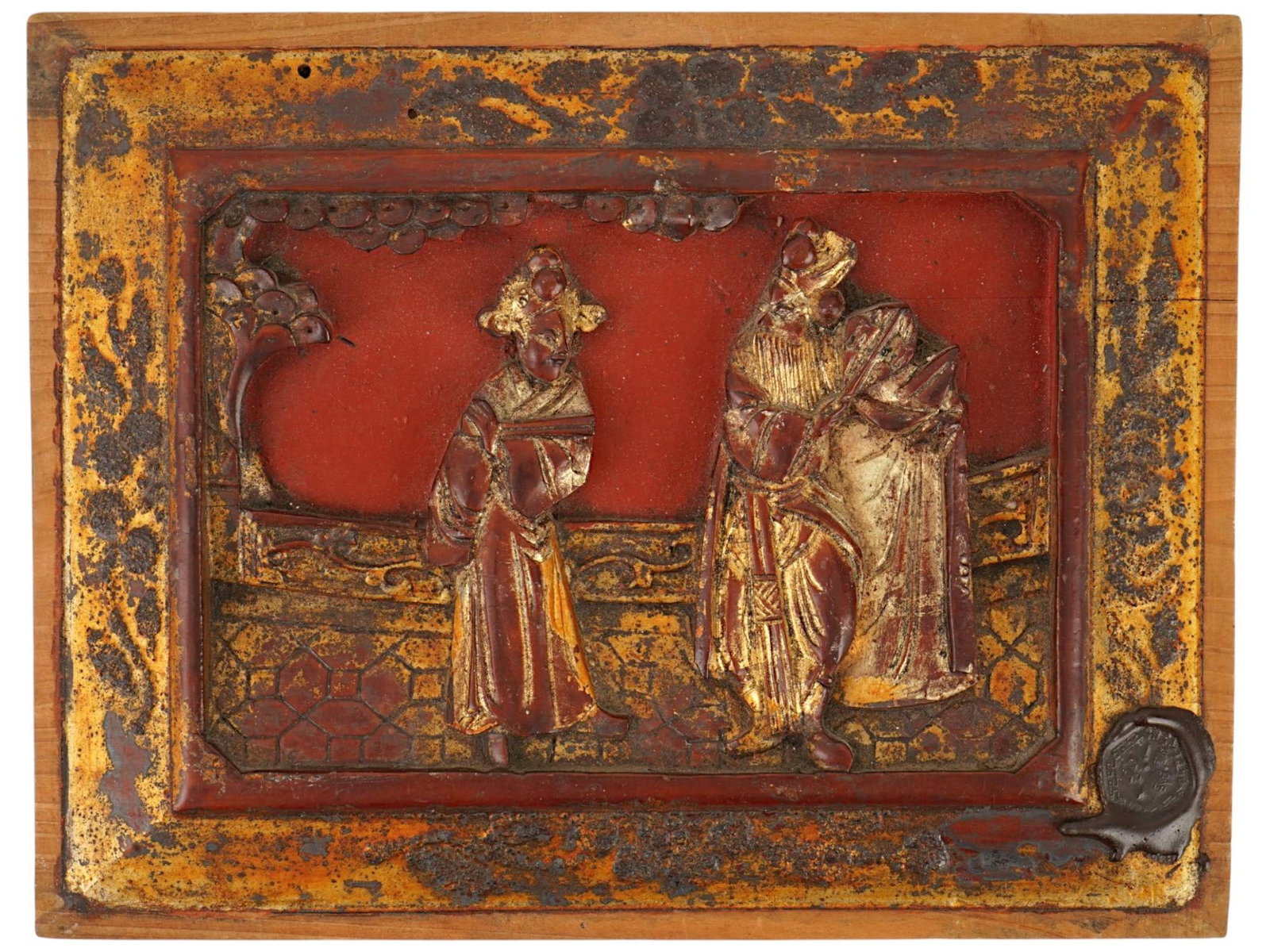 FIVE CHINESE DECORATIVE HAND PAINTED WALL PLAQUES - 7