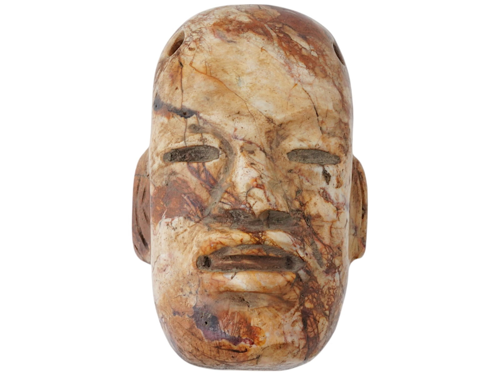 ANCIENT PRE COLUMBIAN TEOTIHUACAN CULTURE STONE MASK (1 of 4)