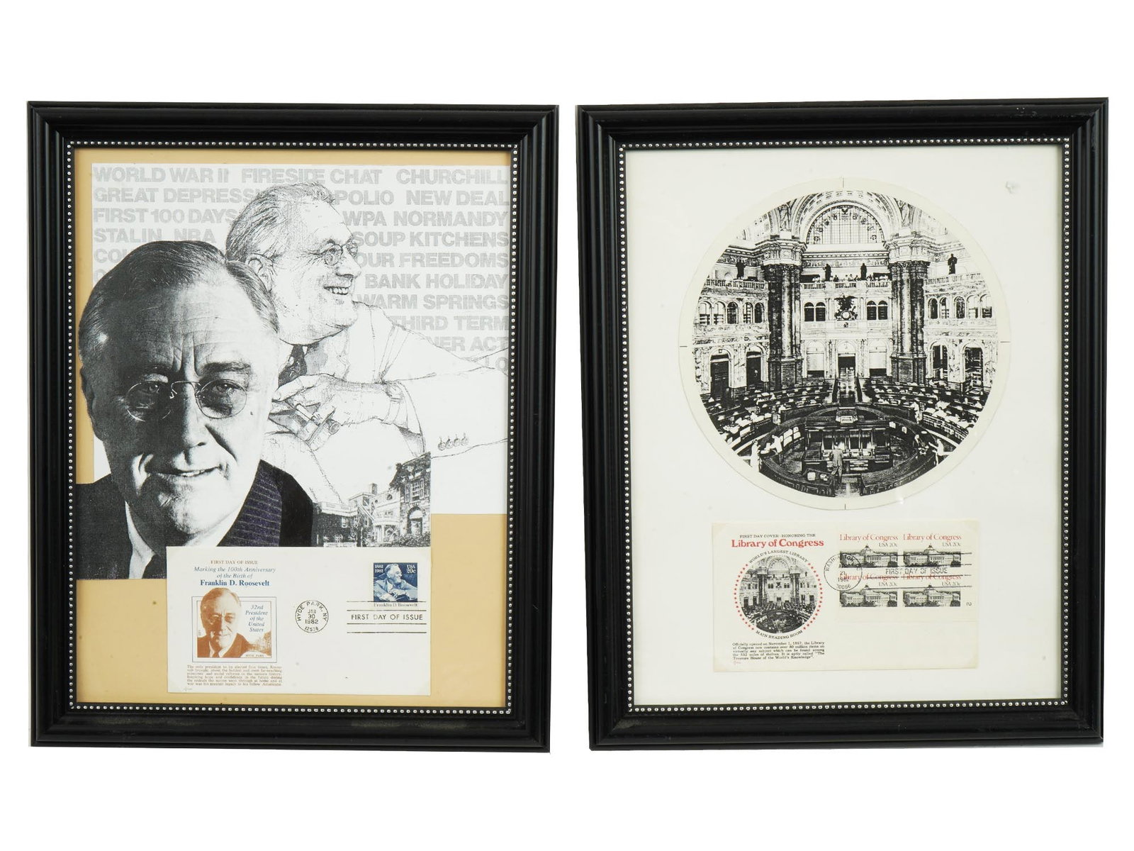 VINTAGE AMERICAN FDC SETS ROOSEVELT LIBRARY OF CONGRESS (1 of 6)
