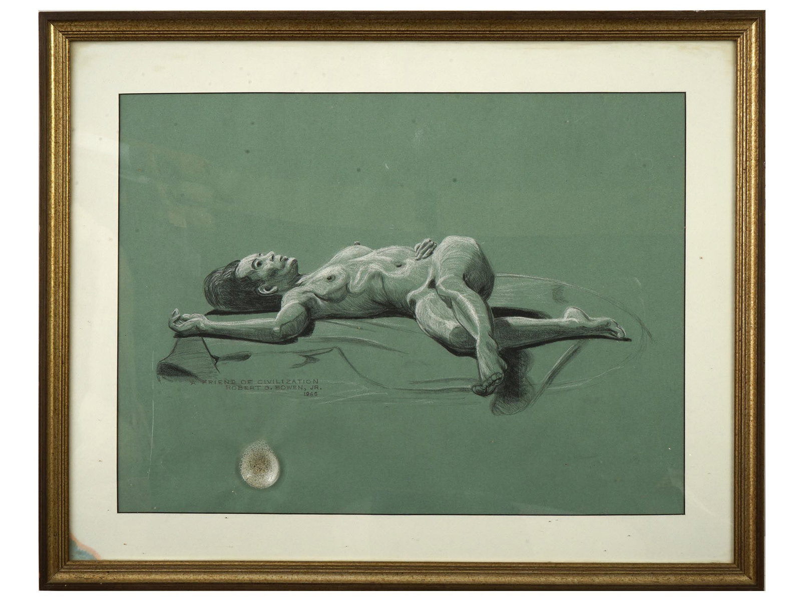 AMERICAN NUDE MIXED MEDIA PAINTING BY ROBERT G BOWEN (1 of 5)