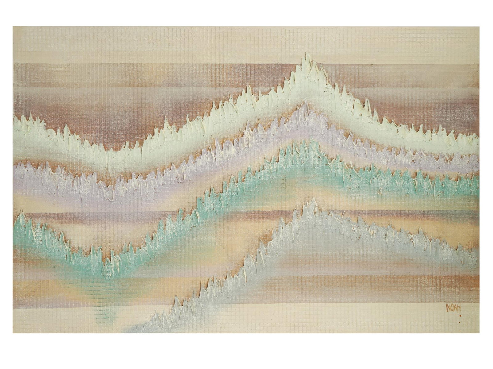 CONTEMPORARY ABSTRACT PAINTING SIGNED NOAH: A contemporary abstract oil painting on canvas. Signed NOAH in the lower right. Framed. Contemporary Abstract Paintings And Art Collectibles. THIS LOT IS ELIGIBLE FOR A 30-DAY UNCONDITIONAL RE