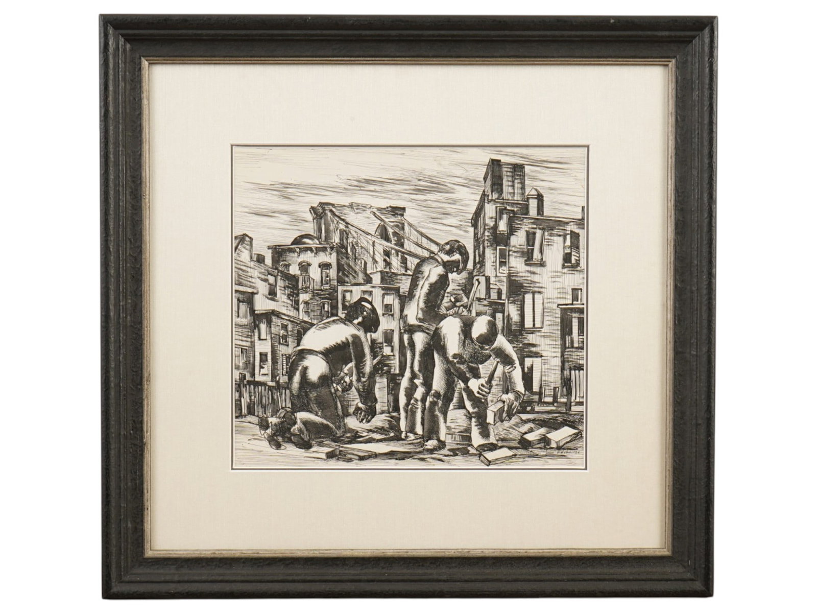 AMERICAN SCENE INK PAINTING BY LOUIS WOLCHONOK (1 of 4)