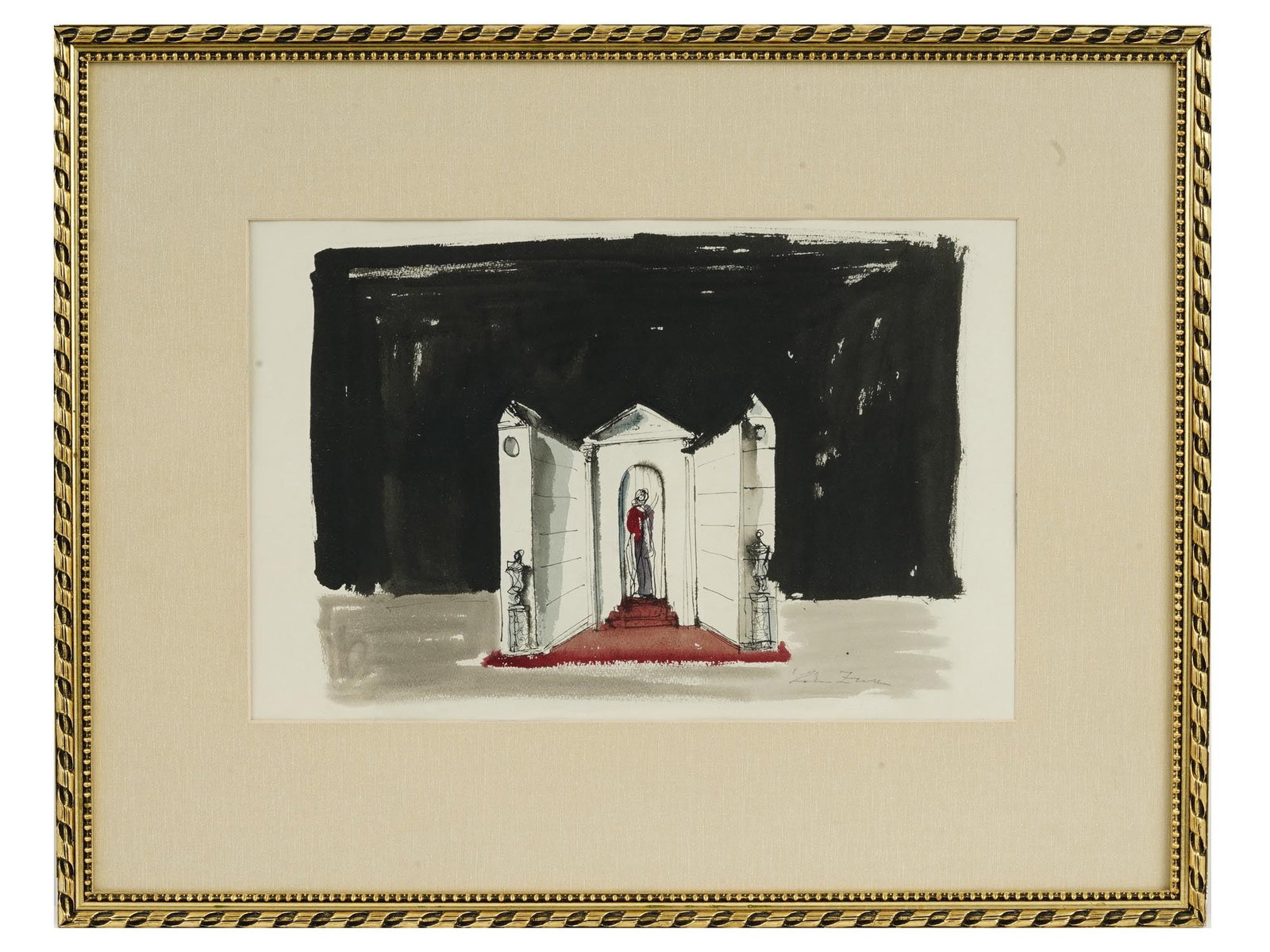 RUSSIAN FRENCH MIXED MEDIA PAINTING BY LEON ZACK (1 of 6)