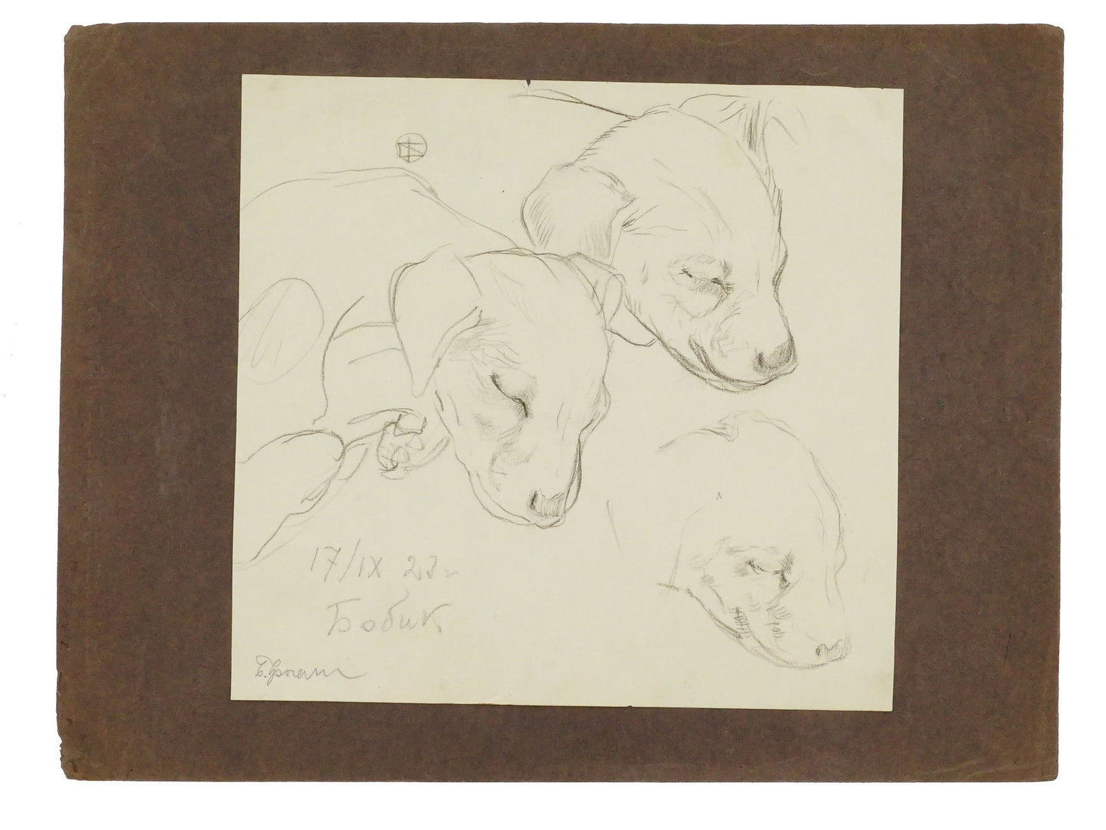 E. FRANZ RUSSIAN BOBIK PENCIL SKETCH, 1923 (1 of 8)