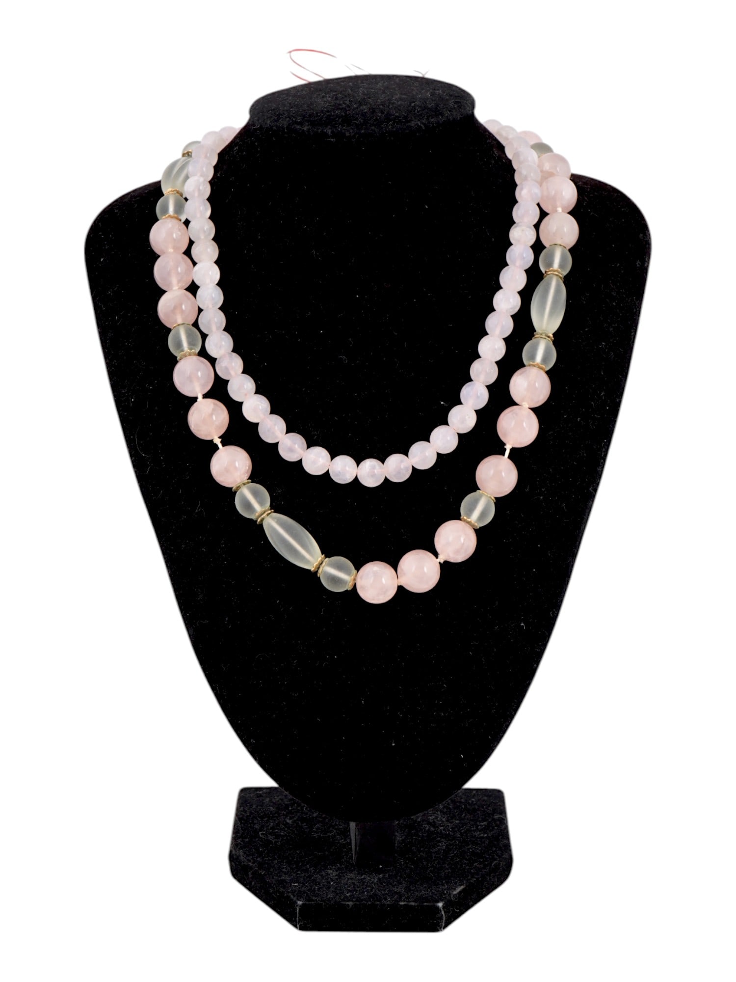 LOT OF TWO STRINGS OF QUARTZ STONE BEADS FOR NECKLACES (1 of 3)