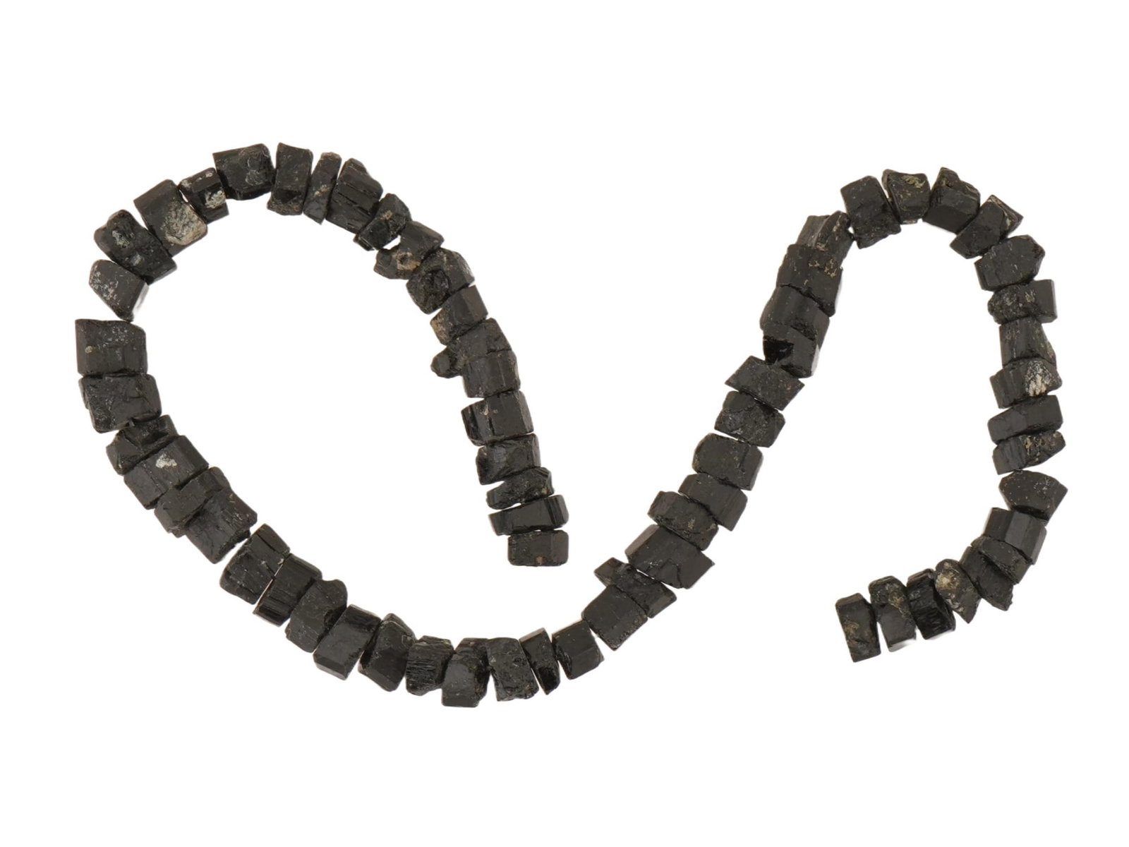 VINTAGE HAND CARVED STONE BEAD STRING - 3
