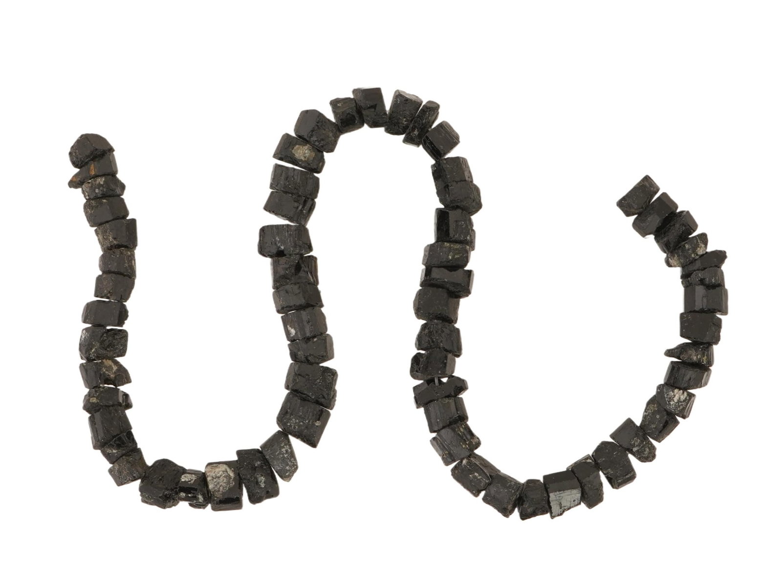 VINTAGE HAND CARVED STONE BEAD STRING - 4