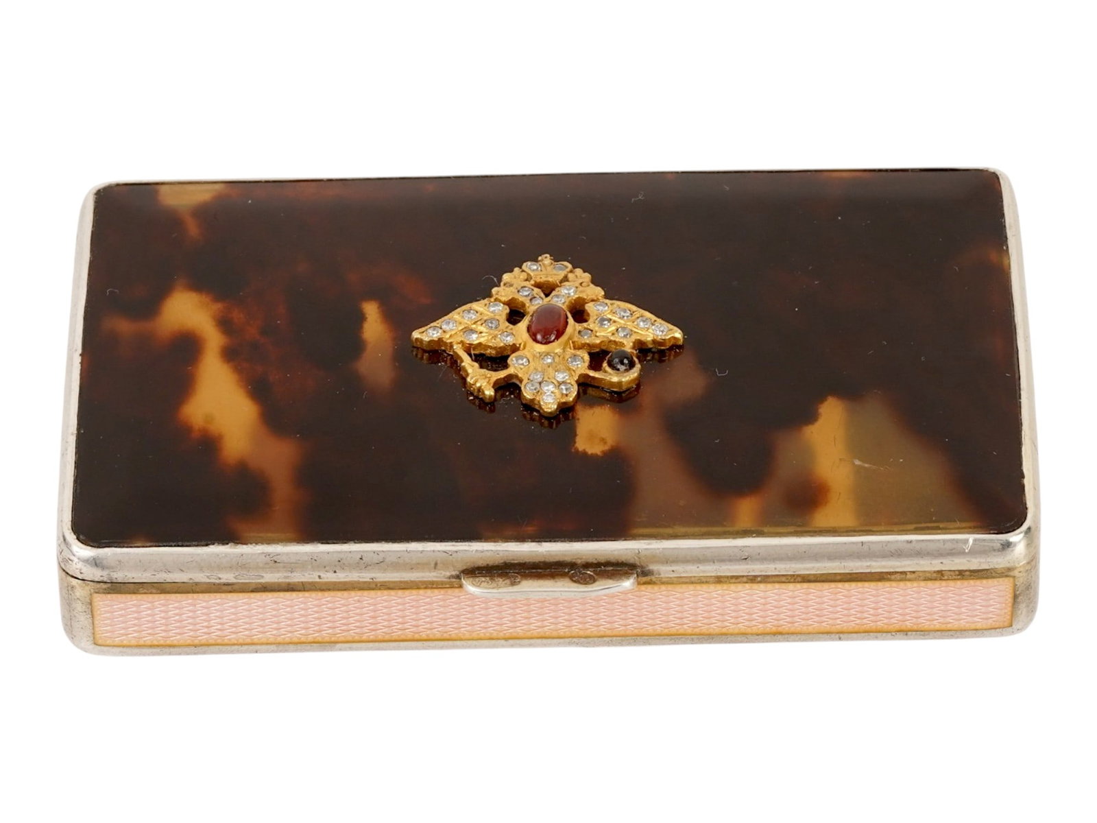 RUSSIAN SILVER ENAMEL DIAMOND RUBY CIGARETTE CASE - 5