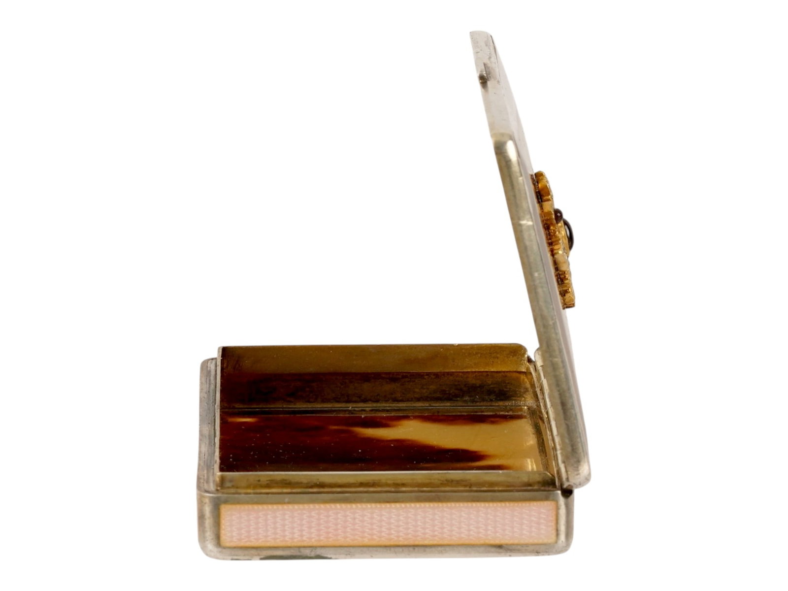RUSSIAN SILVER ENAMEL DIAMOND RUBY CIGARETTE CASE - 8