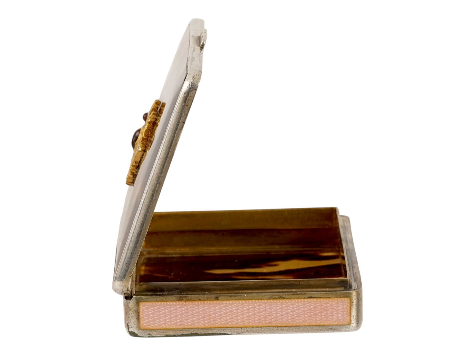 RUSSIAN SILVER ENAMEL DIAMOND RUBY CIGARETTE CASE - 9