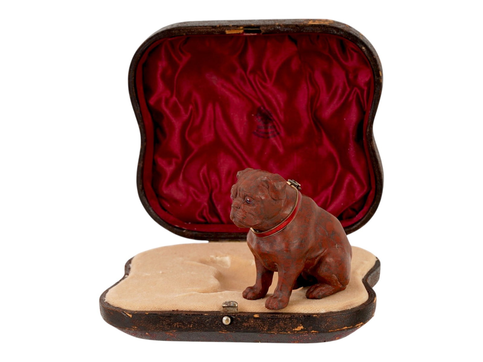 RUSSIAN JASPER GOLD DIAMONDS BULLDOG FIGURINE (1 of 13)