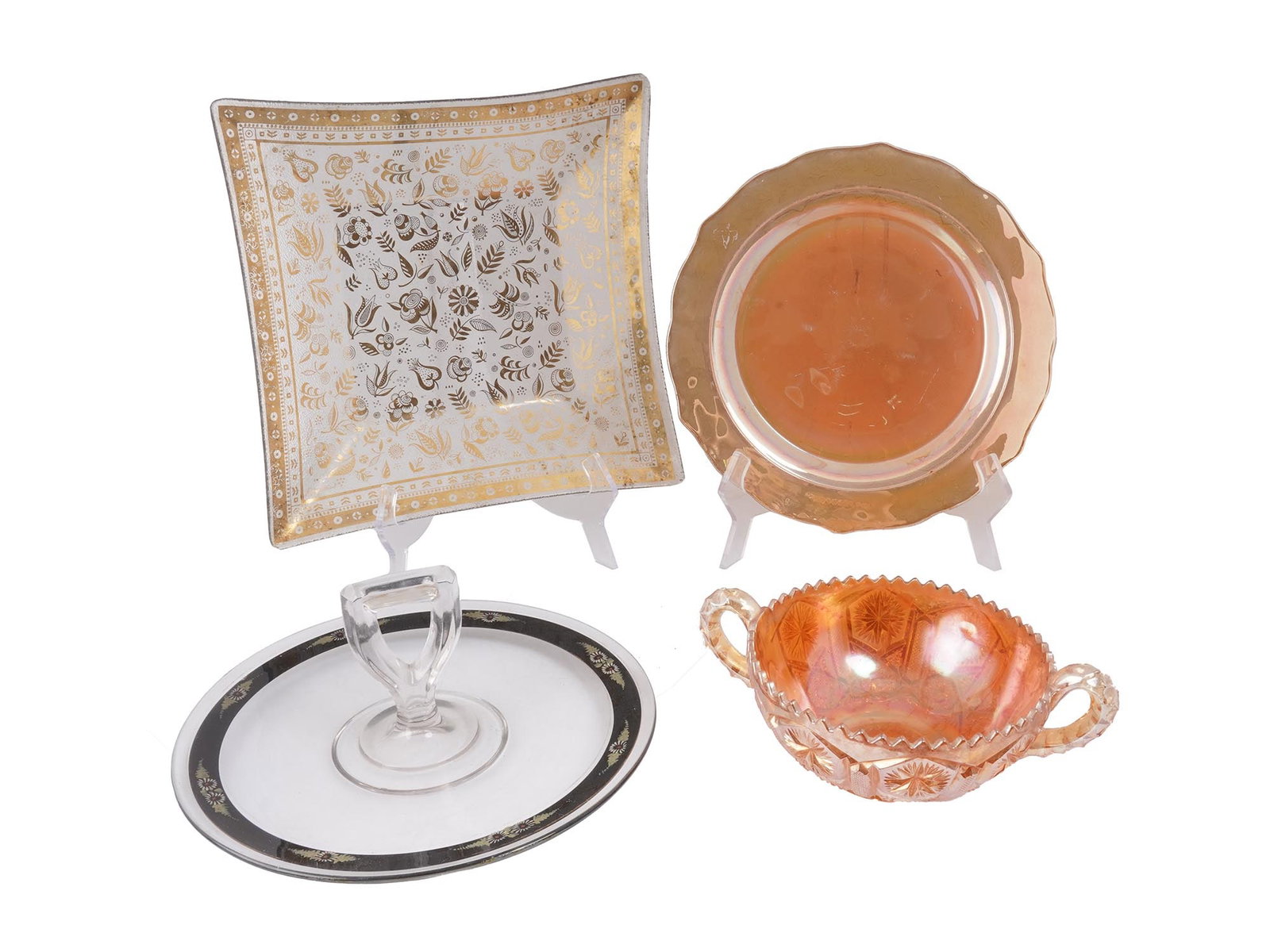 COLLECTION OF FOUR GLASS WARES TRAYS AND PLATES (1 of 11)