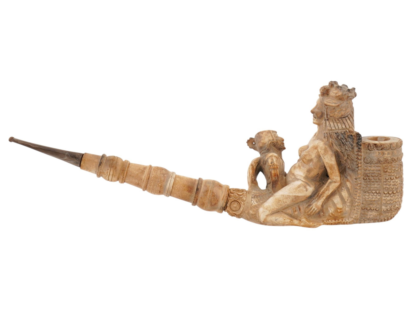 DECORATIVE COMPOSITE SMOKING PIPE WITH EROTIC SCENE (1 of 5)