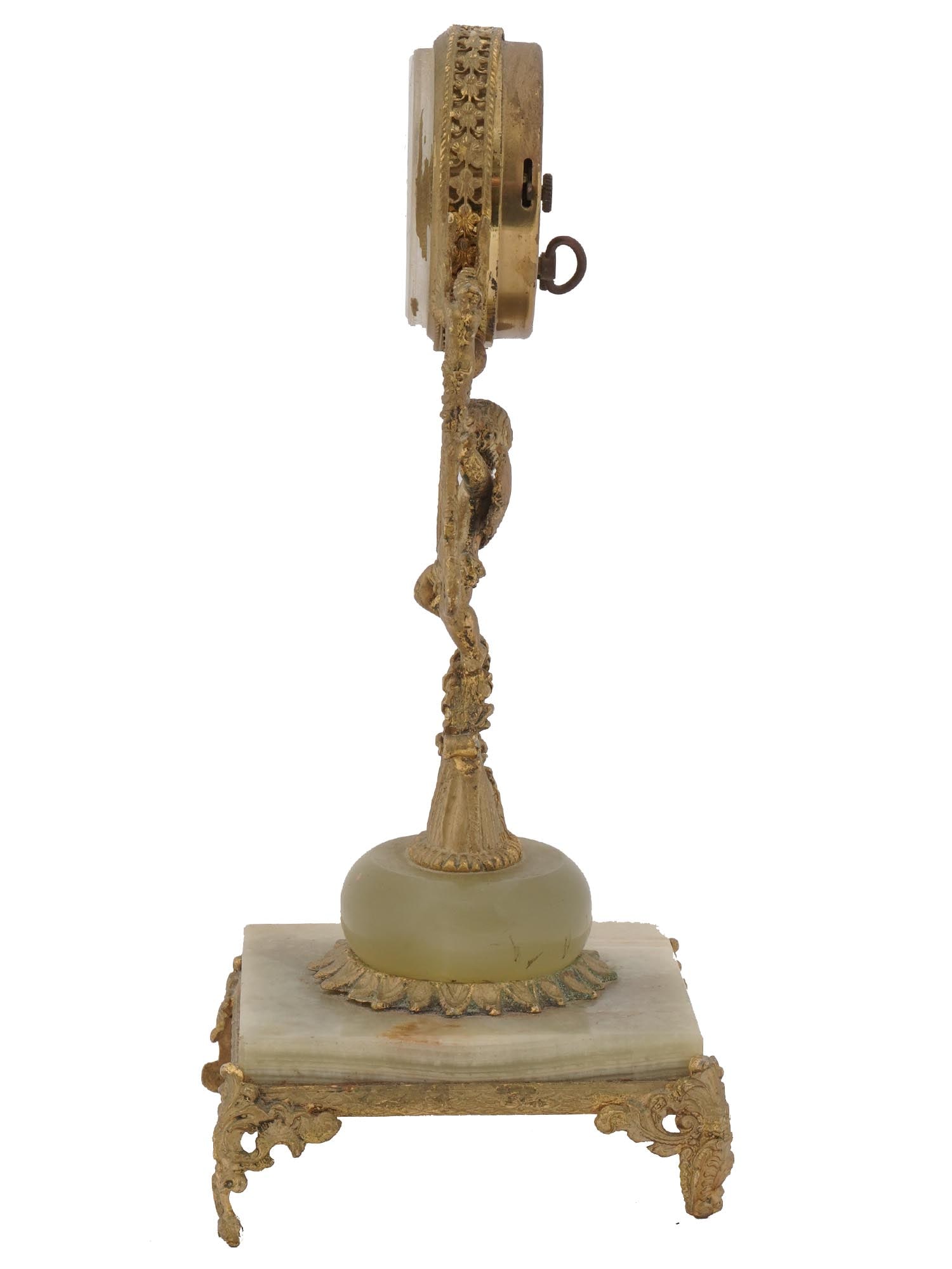 BLESSING BAROQUE STYLE CHERUB CLOCK ON ONYX BASE - 3