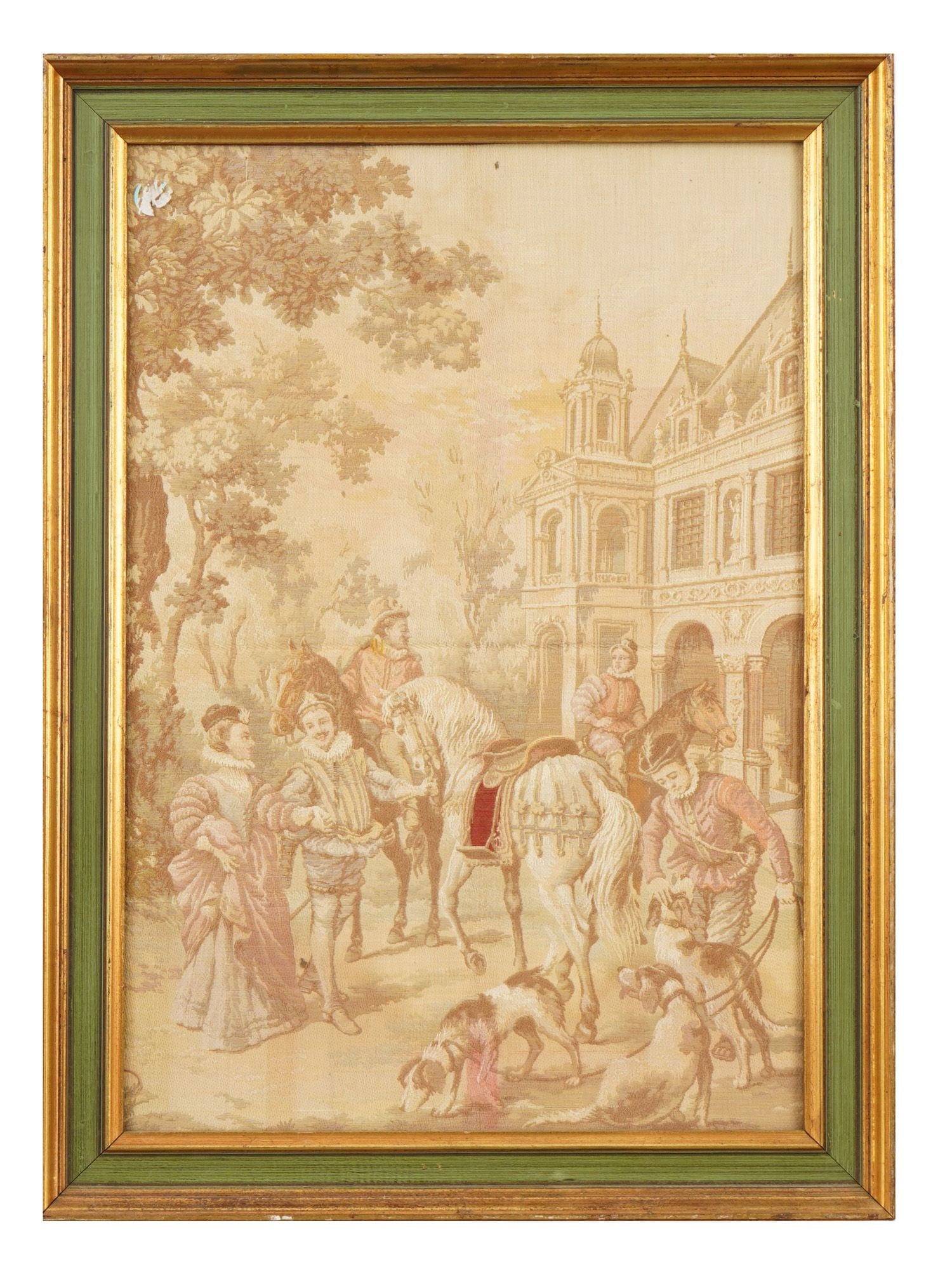 ANTIQUE 19TH C FRENCH TAPESTRY ROYAL HUNT (1 of 3)