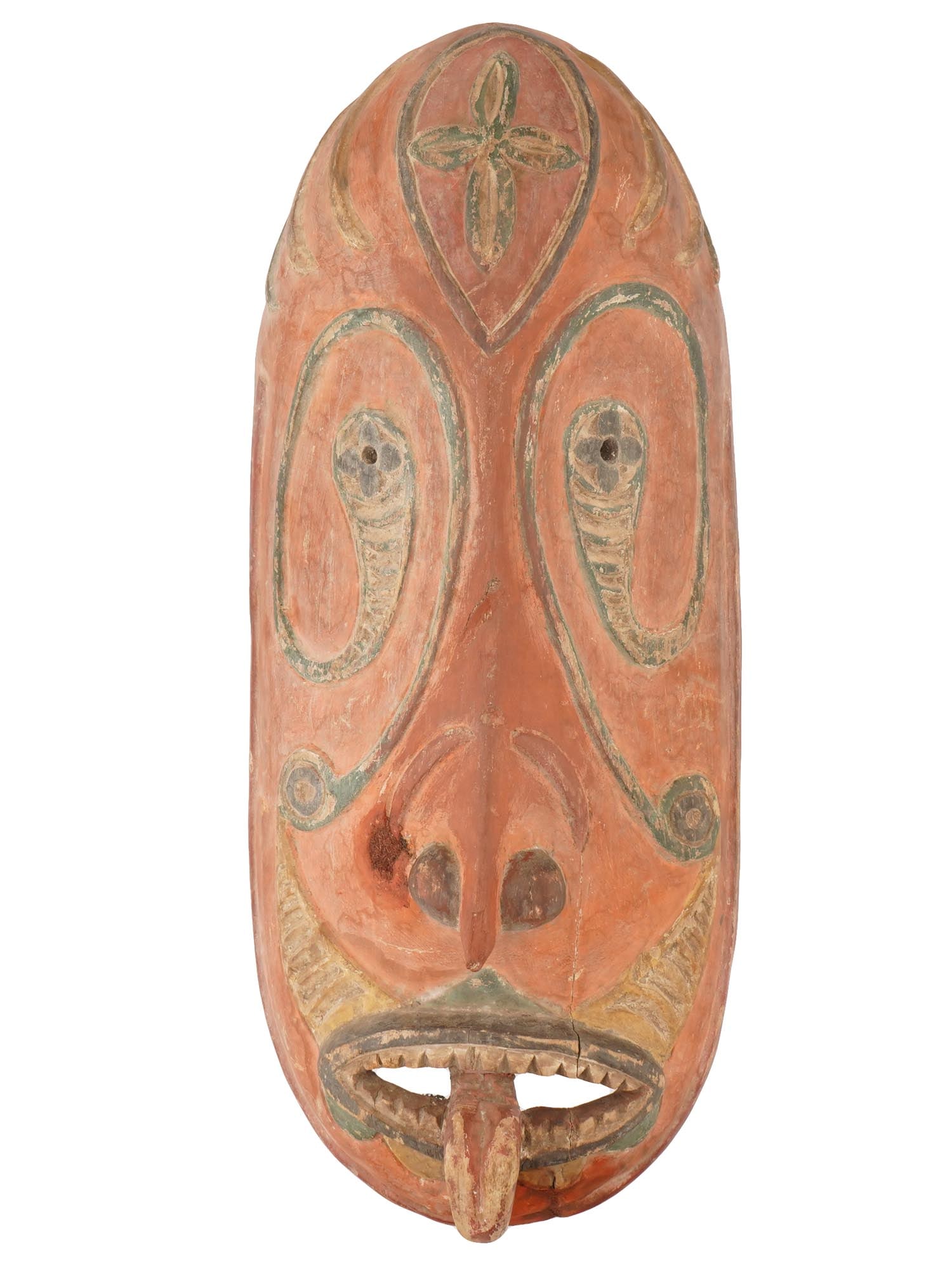 PAPUA NEW GUINEA SEPIK RIVER HAND CARVED WOODEN MASK (1 of 10)