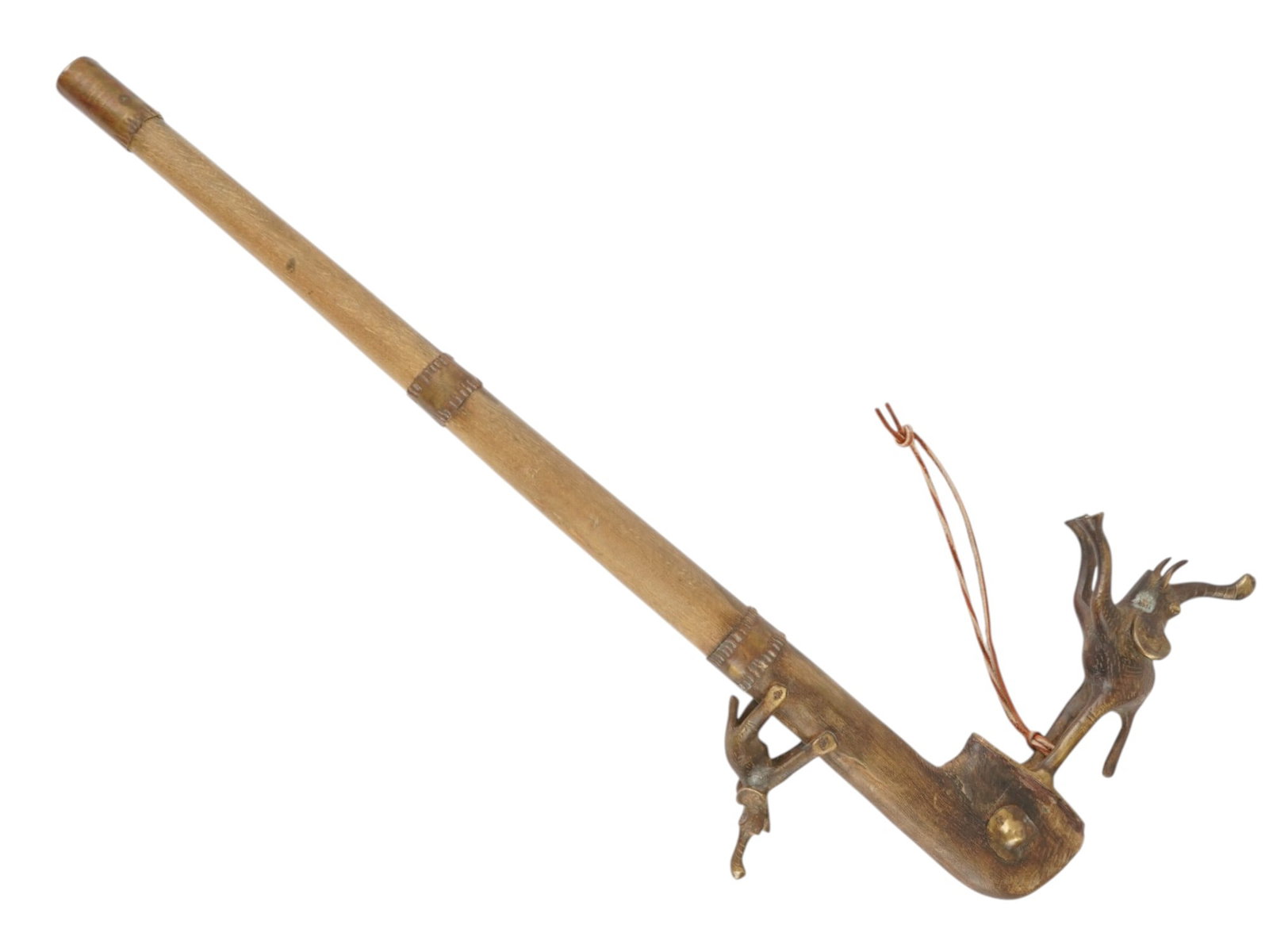 INDIAN BAMBOO AND BRASS ELEPHANT GOAD ANKUS (1 of 8)