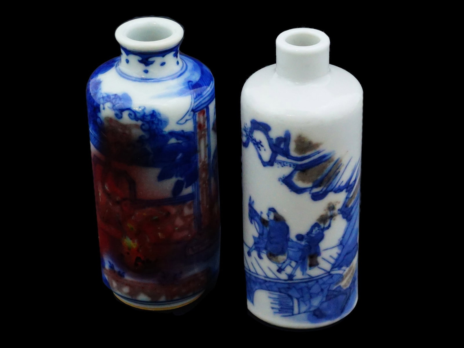 ANTIQUE CHINESE BLUE WHITE PORCELAIN SNUFF BOTTLES (1 of 10)