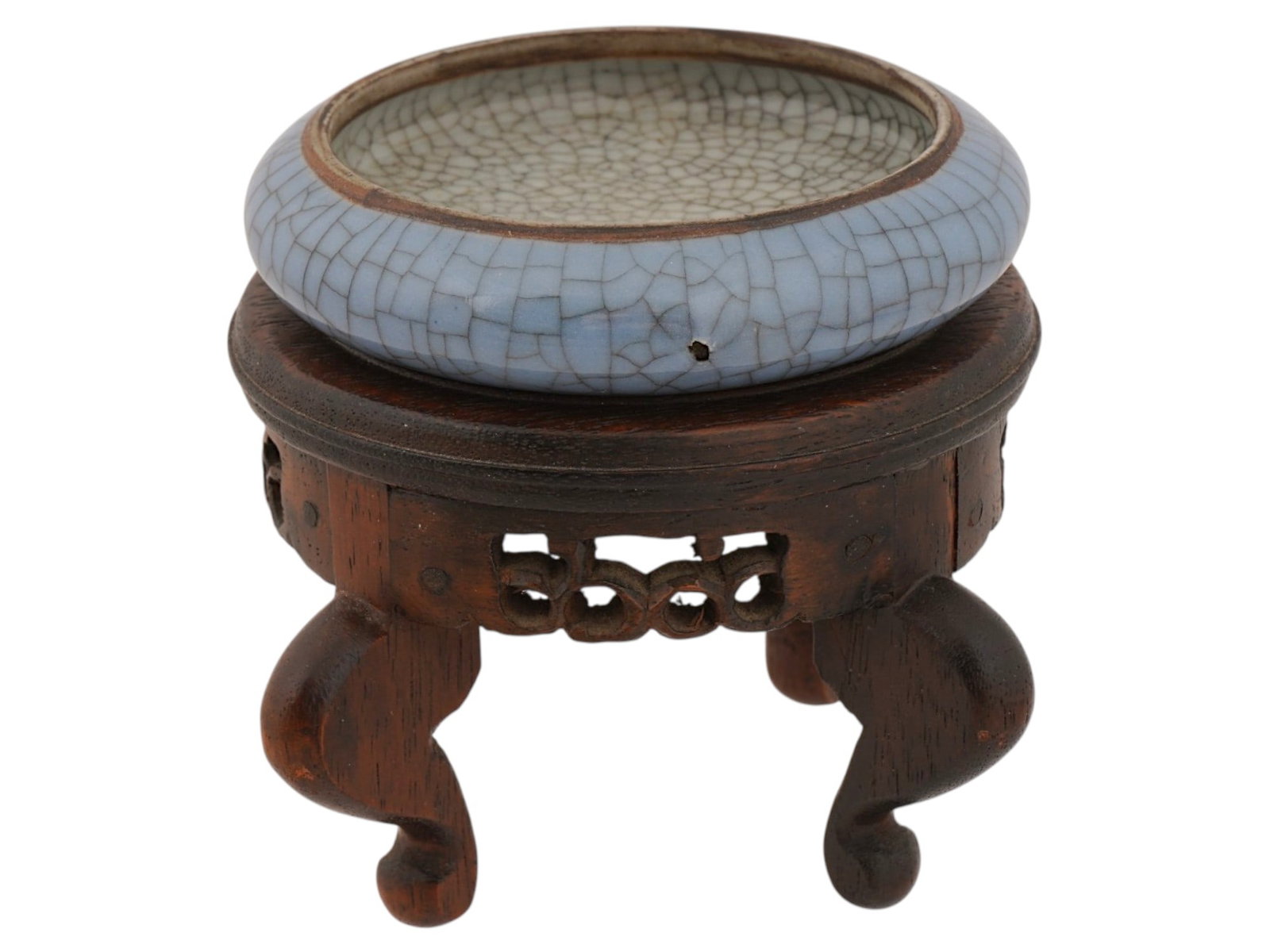 CHINESE CERAMIC SKY BLUE CRACKLE GLAZED BRUSH WASHER (1 of 8)