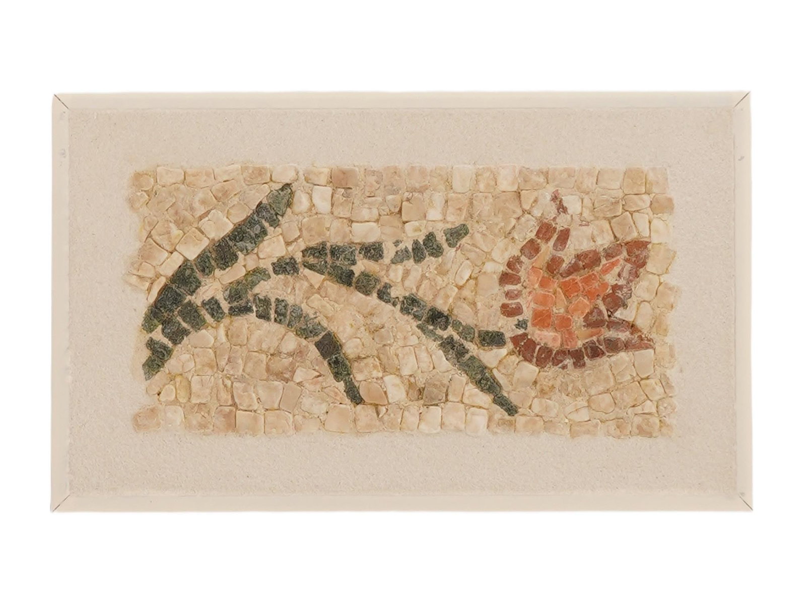ANCIENT ROMAN MOSAIC FRAGMENT LOTUS FLOWER (1 of 4)