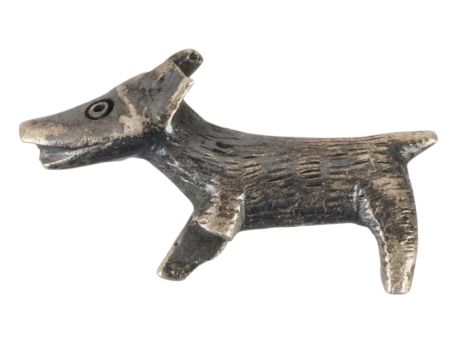 ANCIENT EGYPTIAN SILVER DOG AMULET 700 TO 200 BC (1 of 4)
