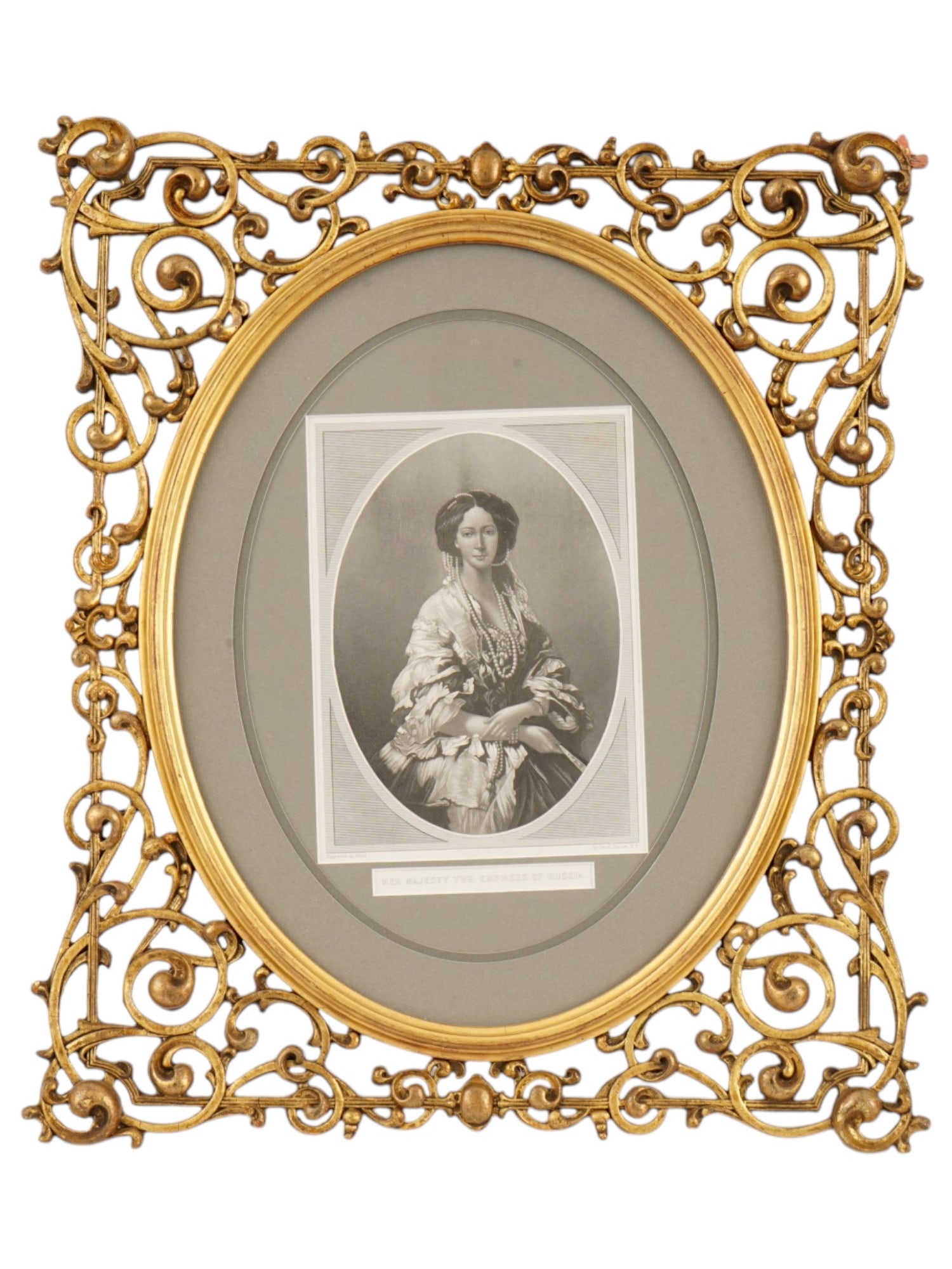 GEORGE EDWARD PERINE ANTIQUE STEEL ENGRAVING OF EMPRESS (1 of 7)