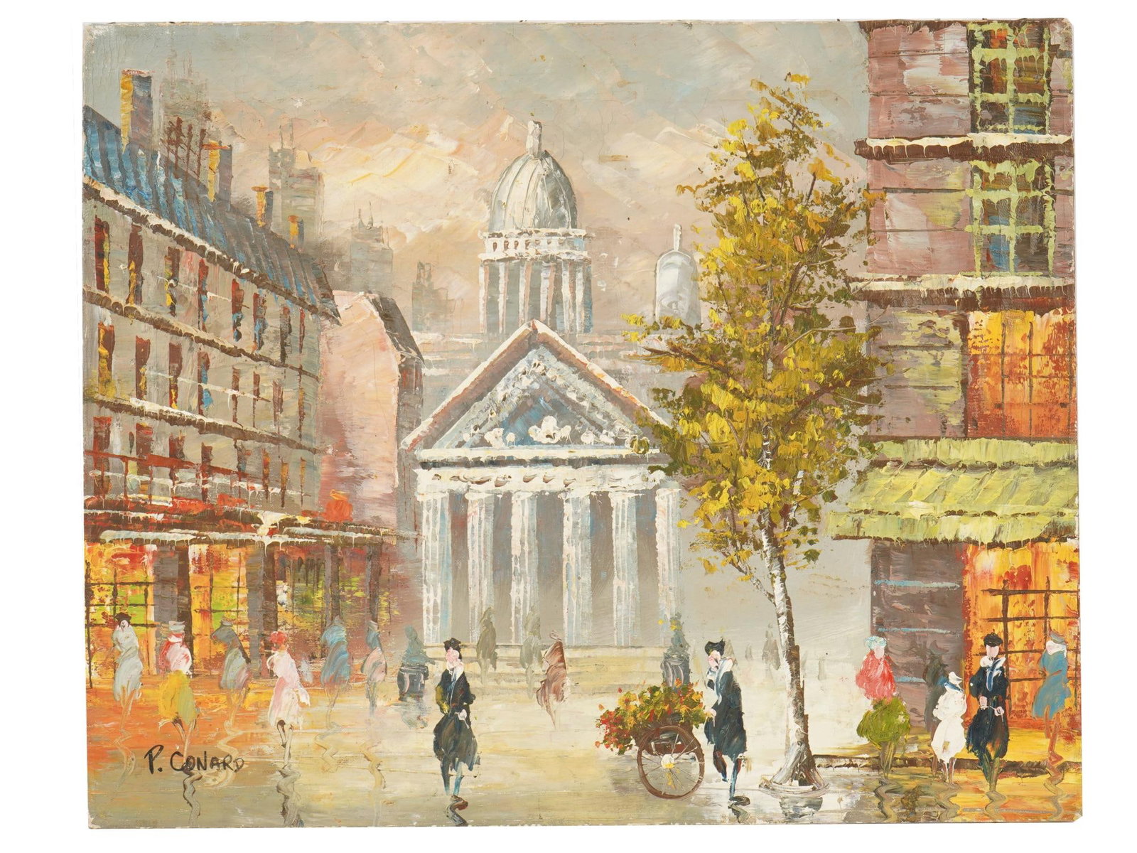 PARISIAN CITYSCAPE OIL PAINTING SIGNED P. CONARD (1 of 5)