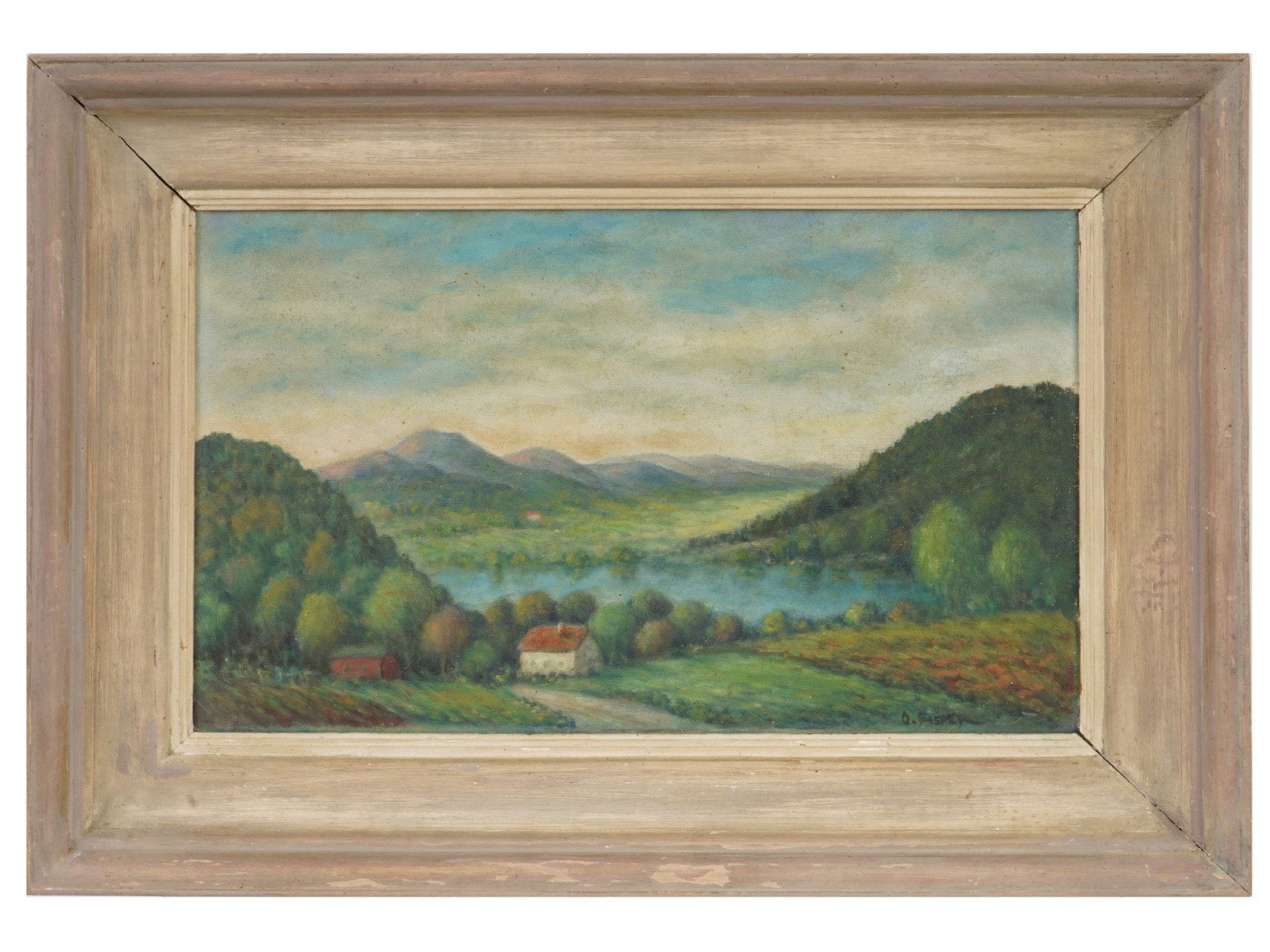 AMERICAN LANDSCAPE OIL PAINTING SIGNED OSCAR FISHER (1 of 5)