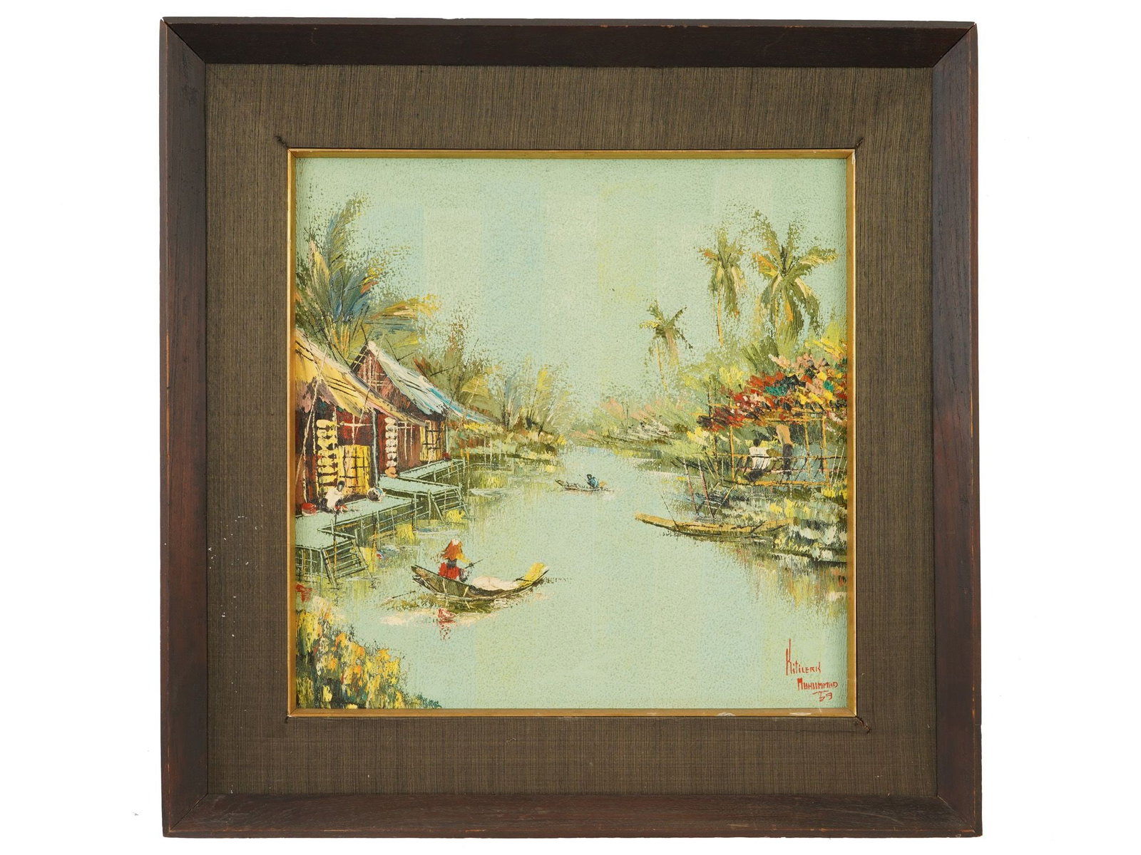 VINTAGE THAI OIL PAINTING BY KITILERK MUHUMMAD (1 of 5)