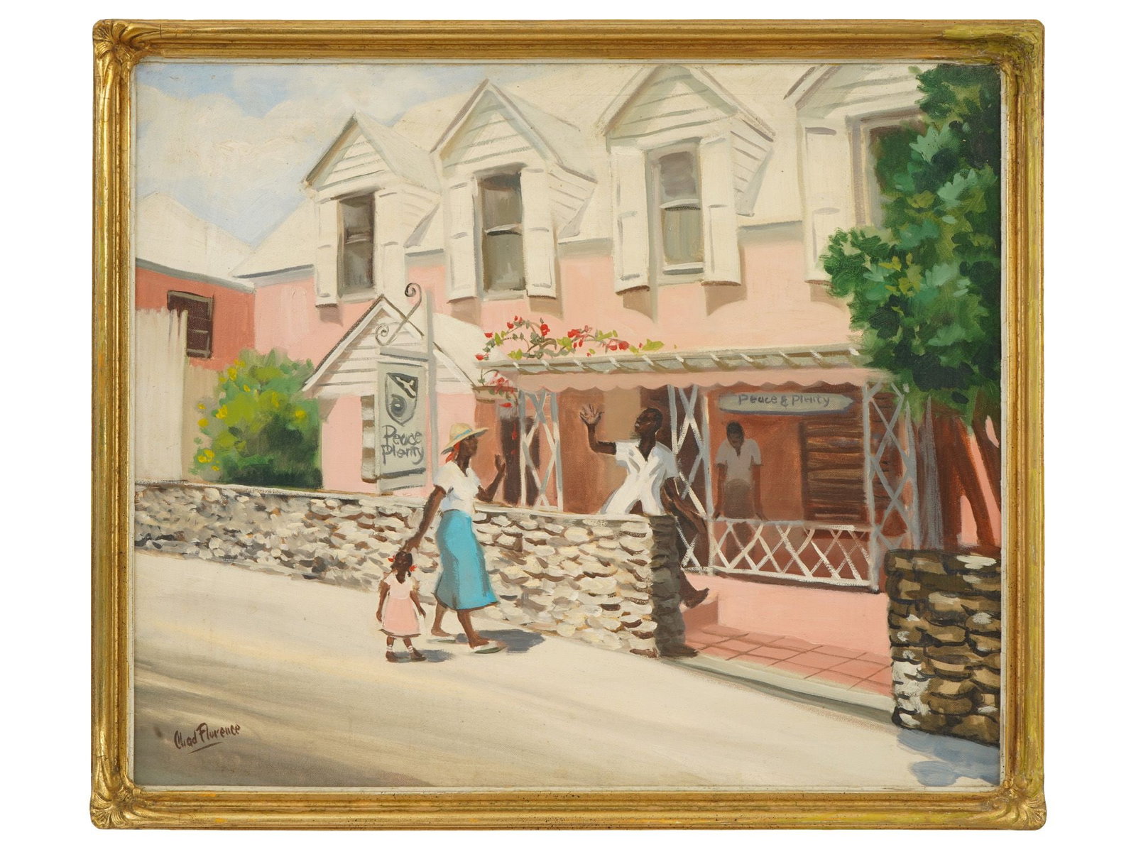 CHAD FLORENCE AMERICAN STREET SCENE OIL PAINTING (1 of 5)
