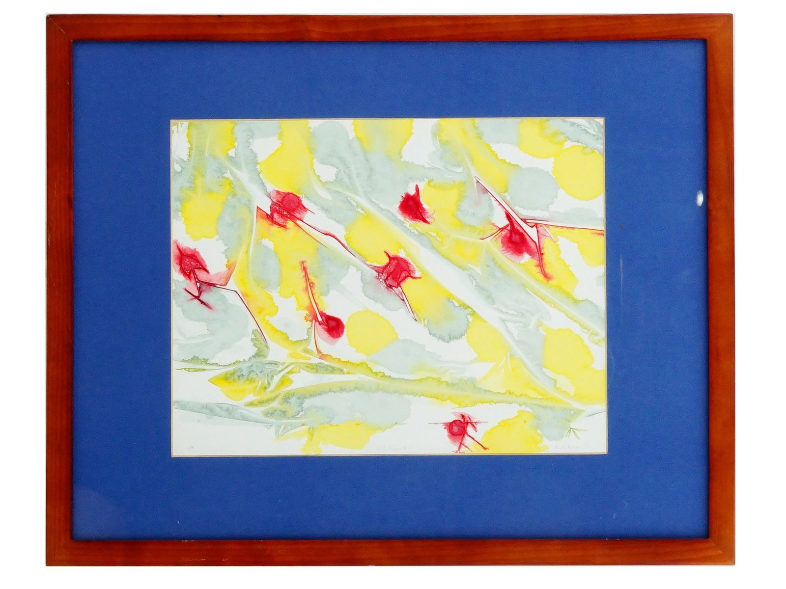 ABSTRACT WATERCOLOR PAINTING SIGNED (1 of 4)