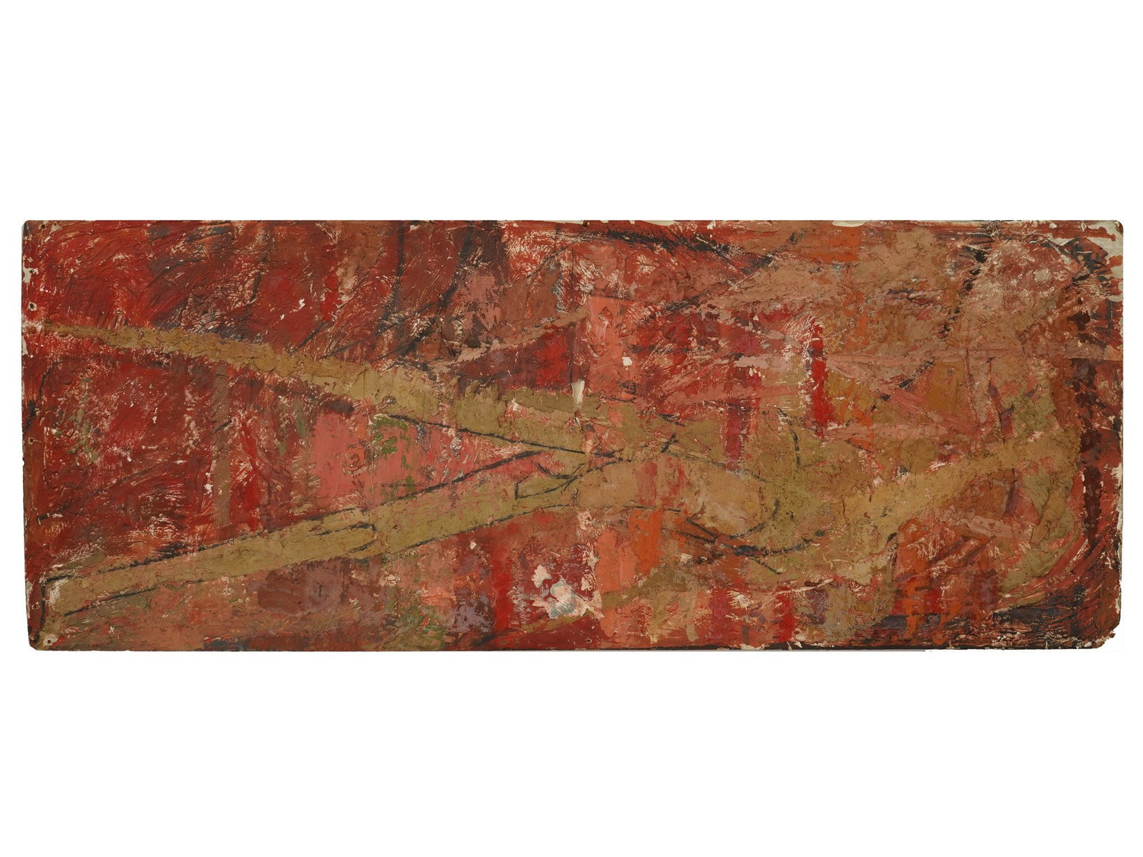 MID CENTURY ABSTRACT MIXED MEDIA PAINTING (1 of 4)