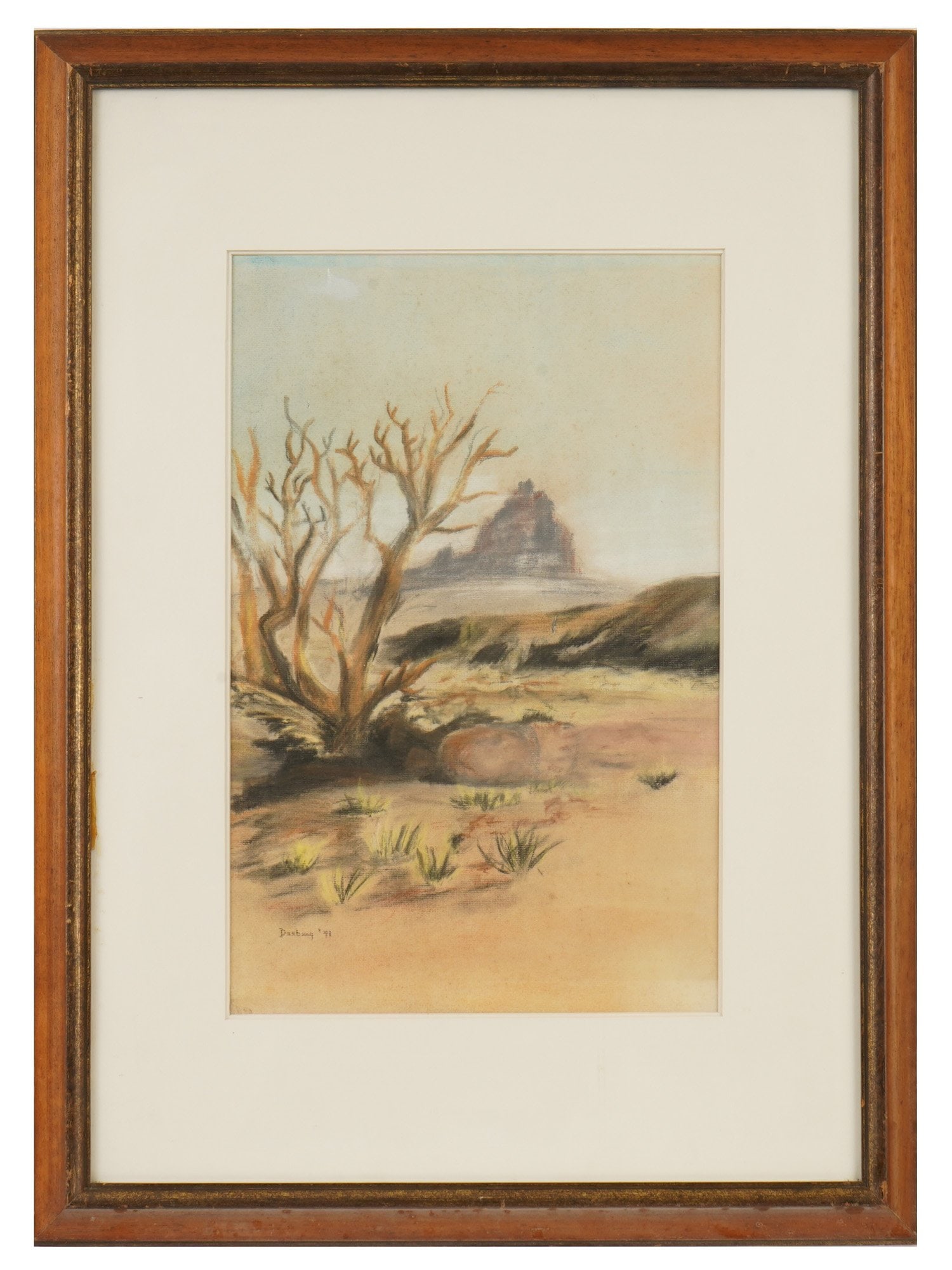 AMERICAN LANDSCAPE PASTEL PAINTING SIGNED DASBURG: An American pastel painting on paper depicting a mountain landscape. Signed, Dasburg and dated, lower left. Framed. Andrew Michael Dasburg was a pioneering American modernist painter and one of the na