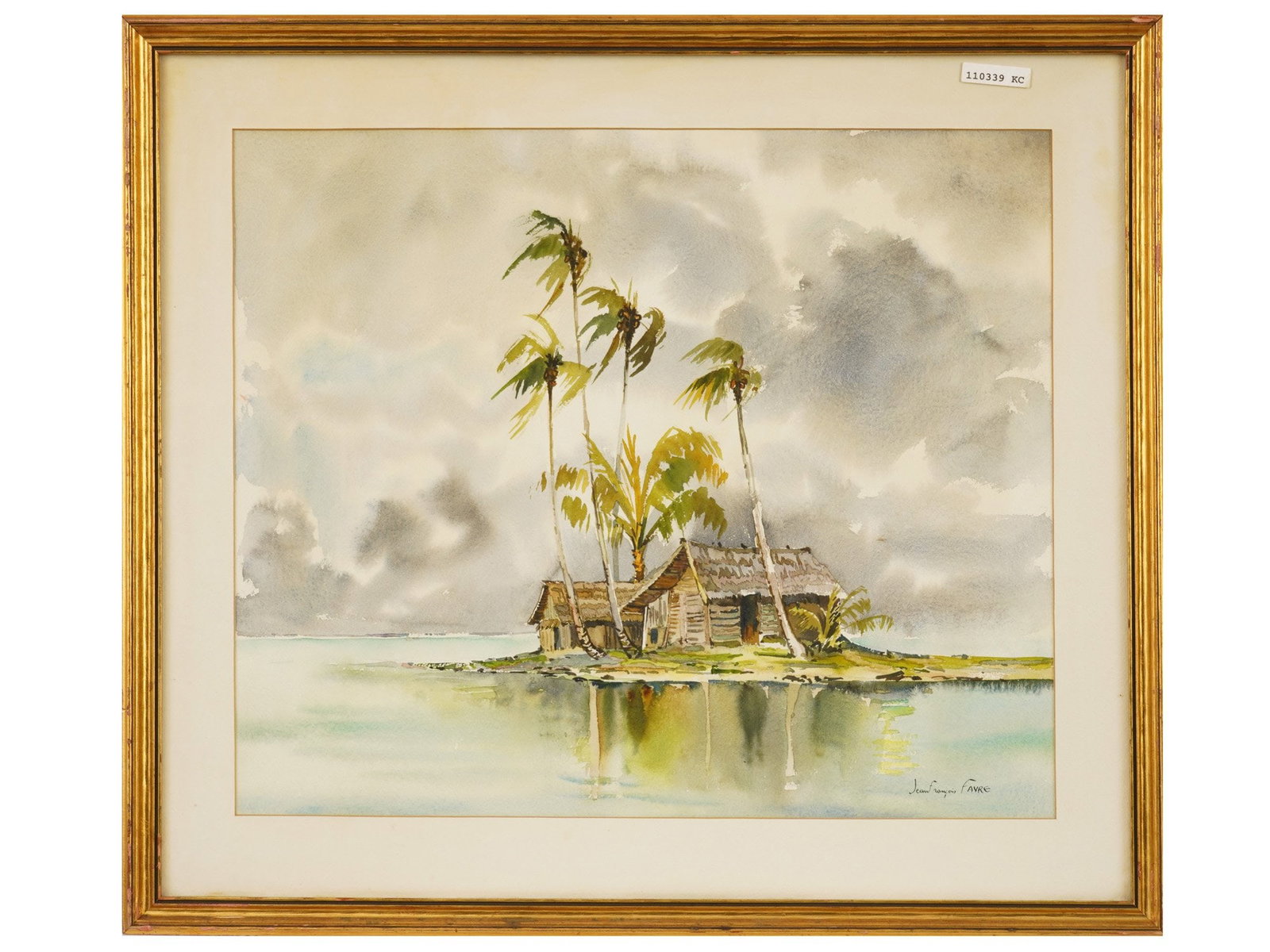 JEAN-FRANCOIS FAVRE FRENCH SEASCAPE WATERCOLOR PAINTING (1 of 5)