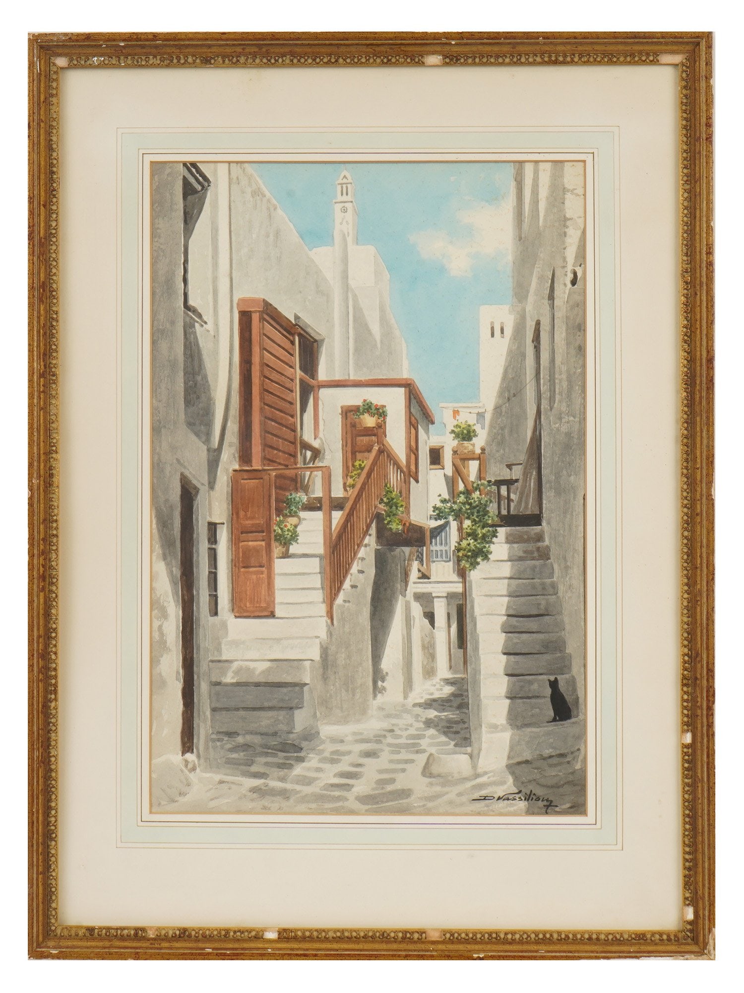 DEMETRIOS VASSILIOU GREEK LANDSCAPE WATERCOLOR PAINTING (1 of 5)