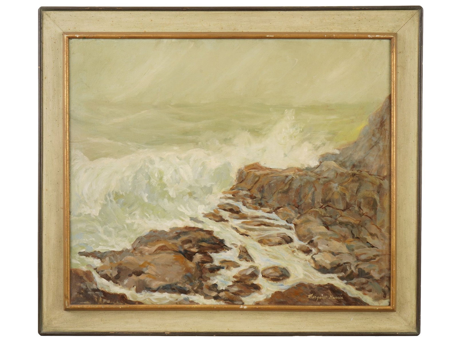 OIL SEASCAPE PAINTING SIGNED MARGARIT GARCIA (1 of 4)