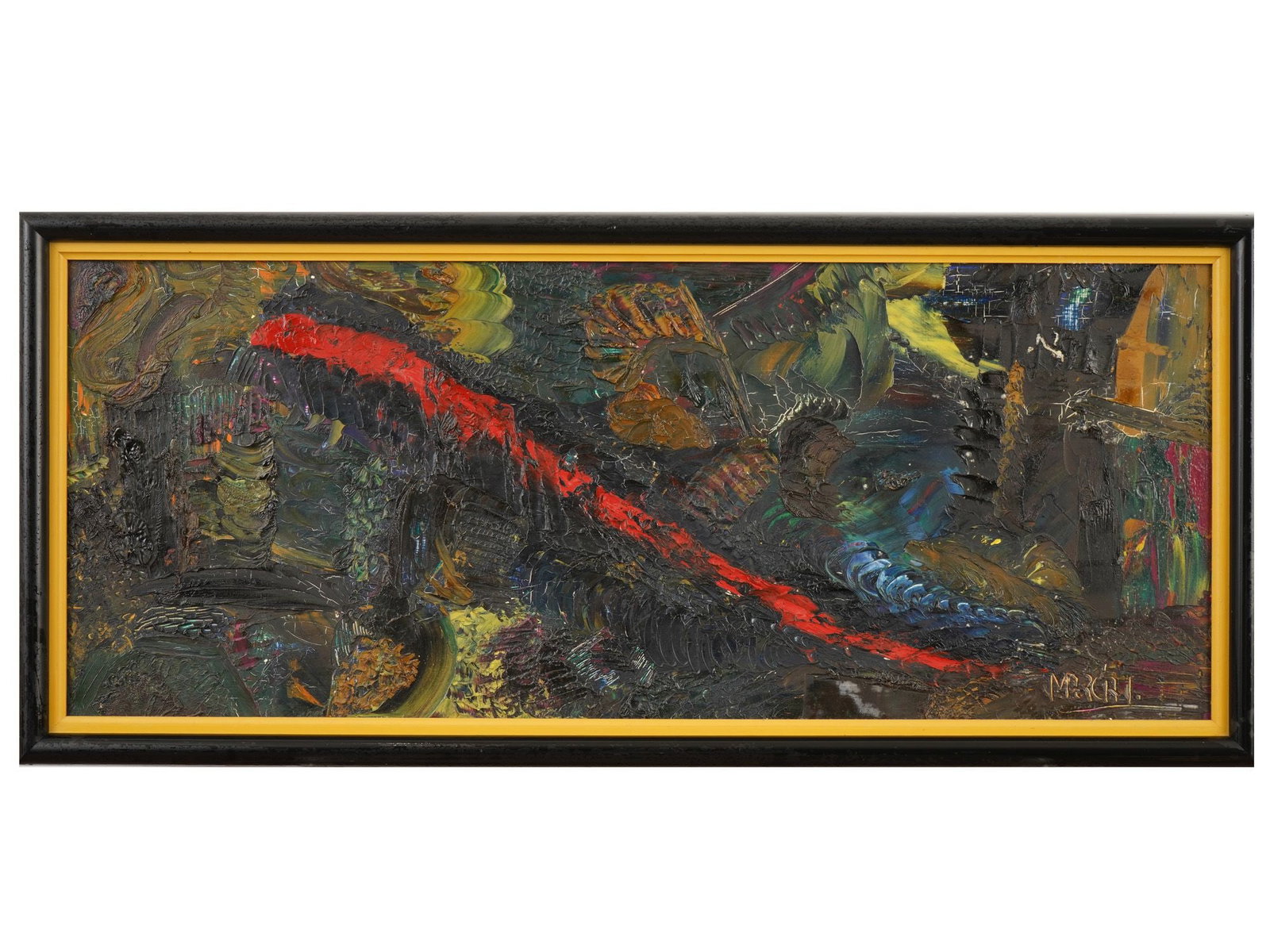 VINTAGE OIL ON BOARD ABSTRACT EXPRESSIONIST PAINTING (1 of 4)