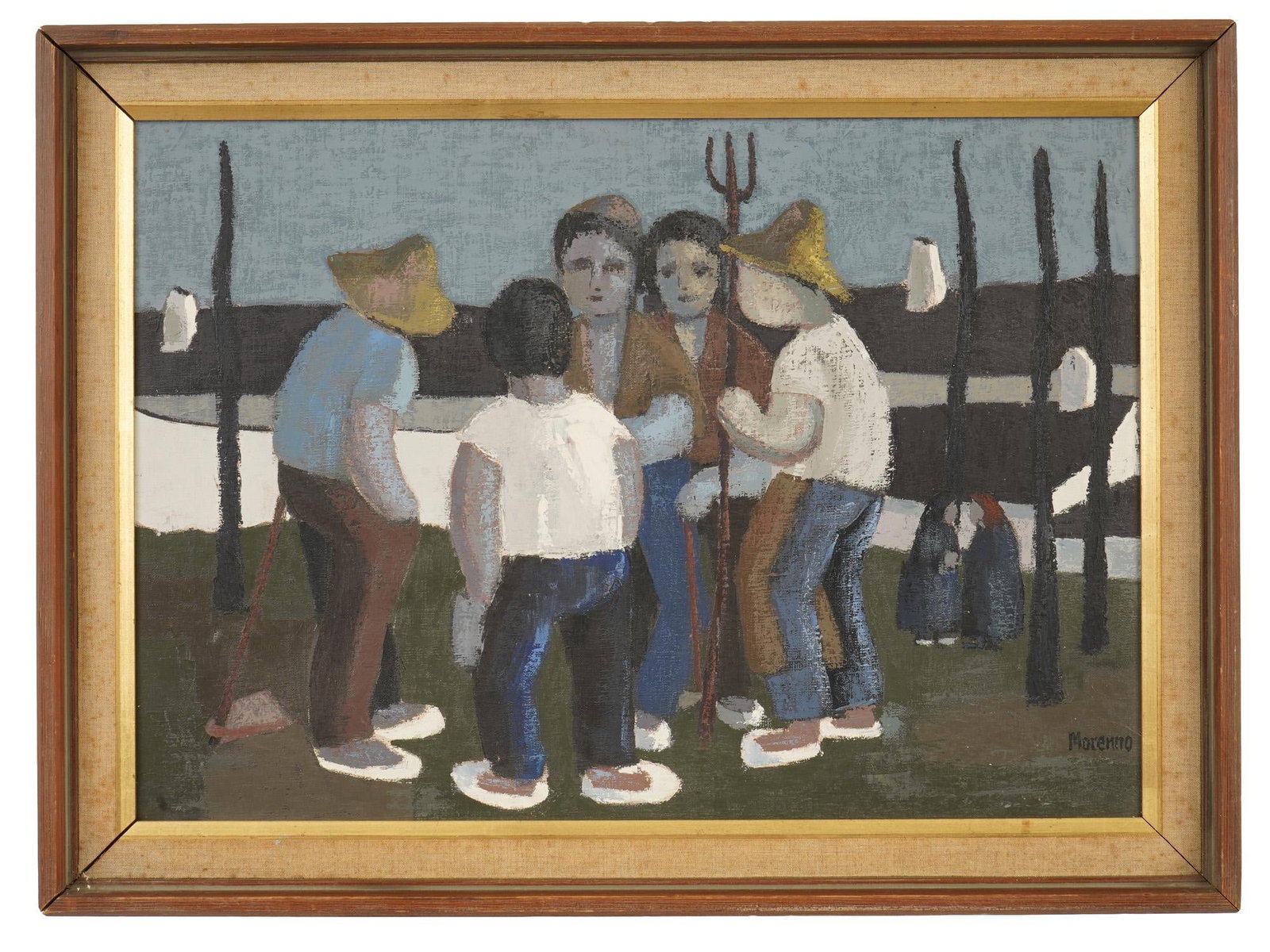 EUROPEAN SCHOOL OIL GENRE SCENE PAINTING BY MORENNO (1 of 6)