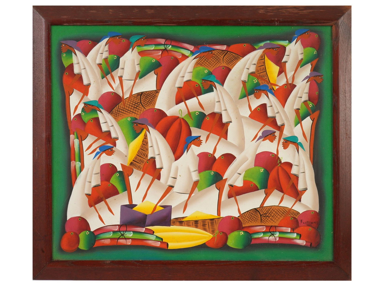 MODERN HAITIAN ACRYLIC PAINTING SIGNED F. ETIENNE (1 of 4)