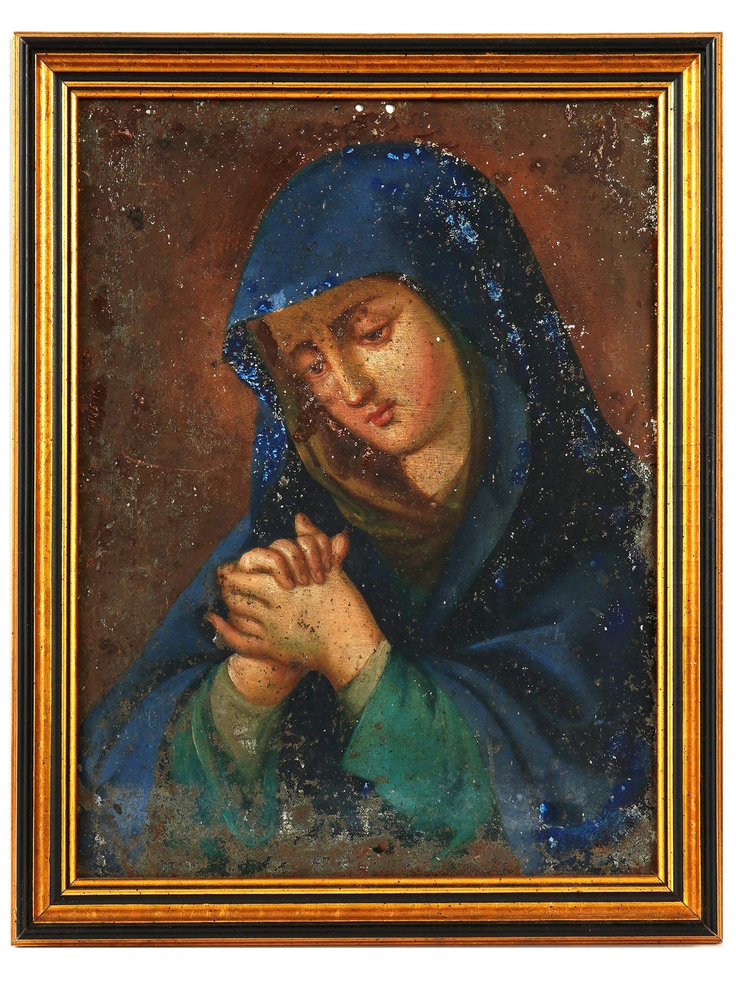 PORTRAIT OF MARY MAGDALENE OIL PAINTING ON METAL (1 of 3)